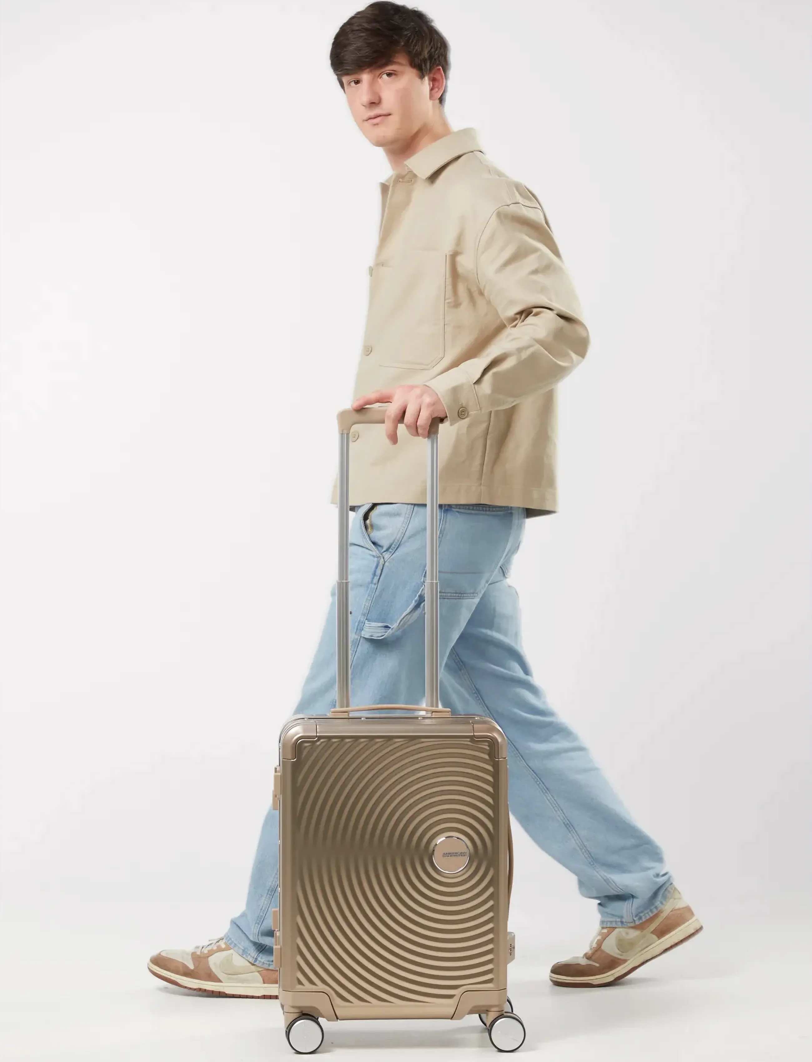 American Tourister Soundbox ALU Spinner 55 - Vårgarderoben - BRONZE / gold