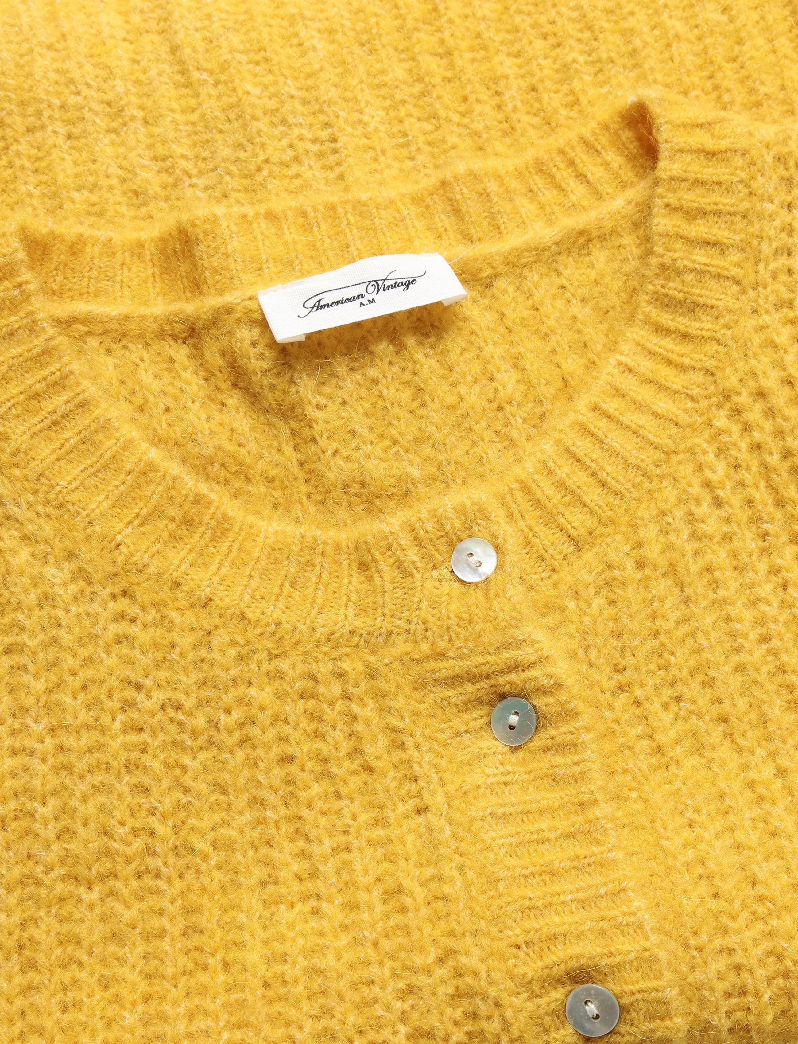 American Vintage - EAST - strickjacken - mustard melange - 2