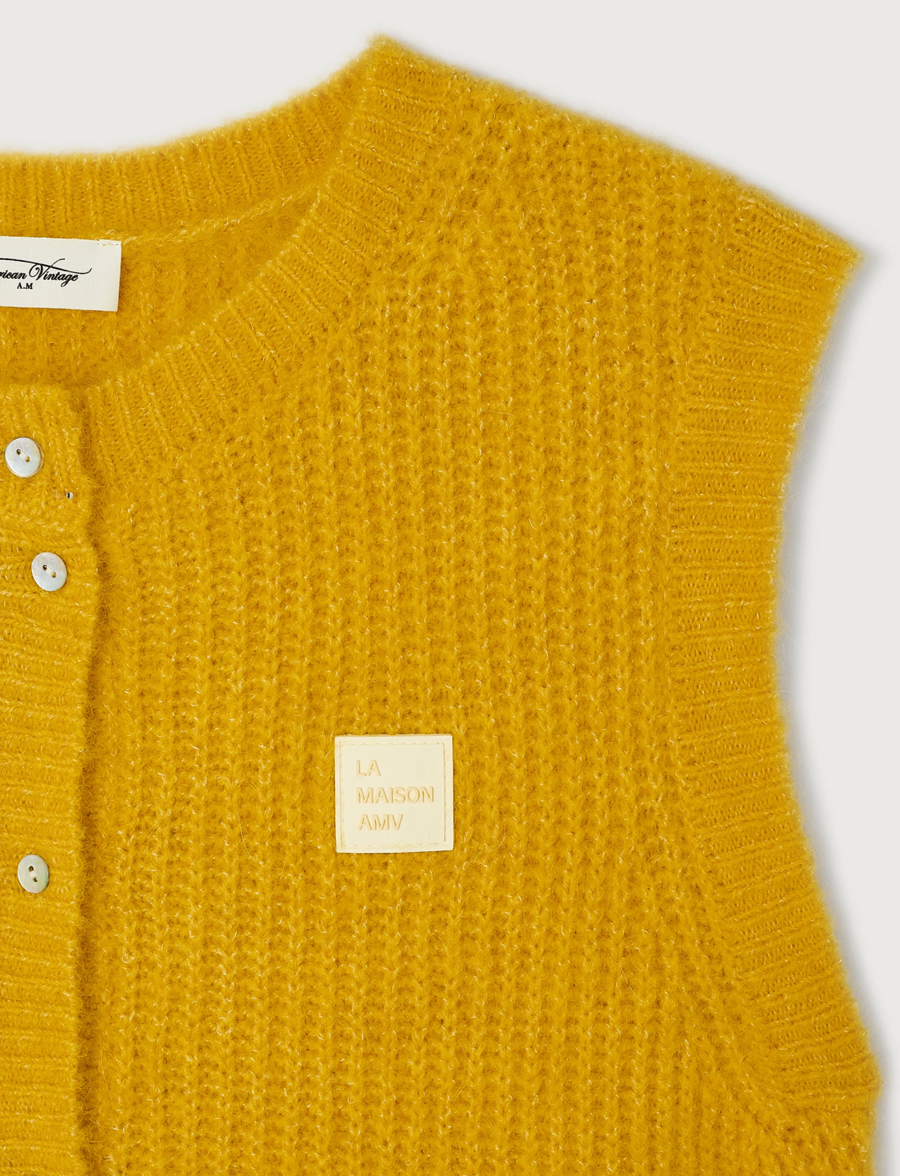 American Vintage - EAST - strickjacken - mustard melange - 1