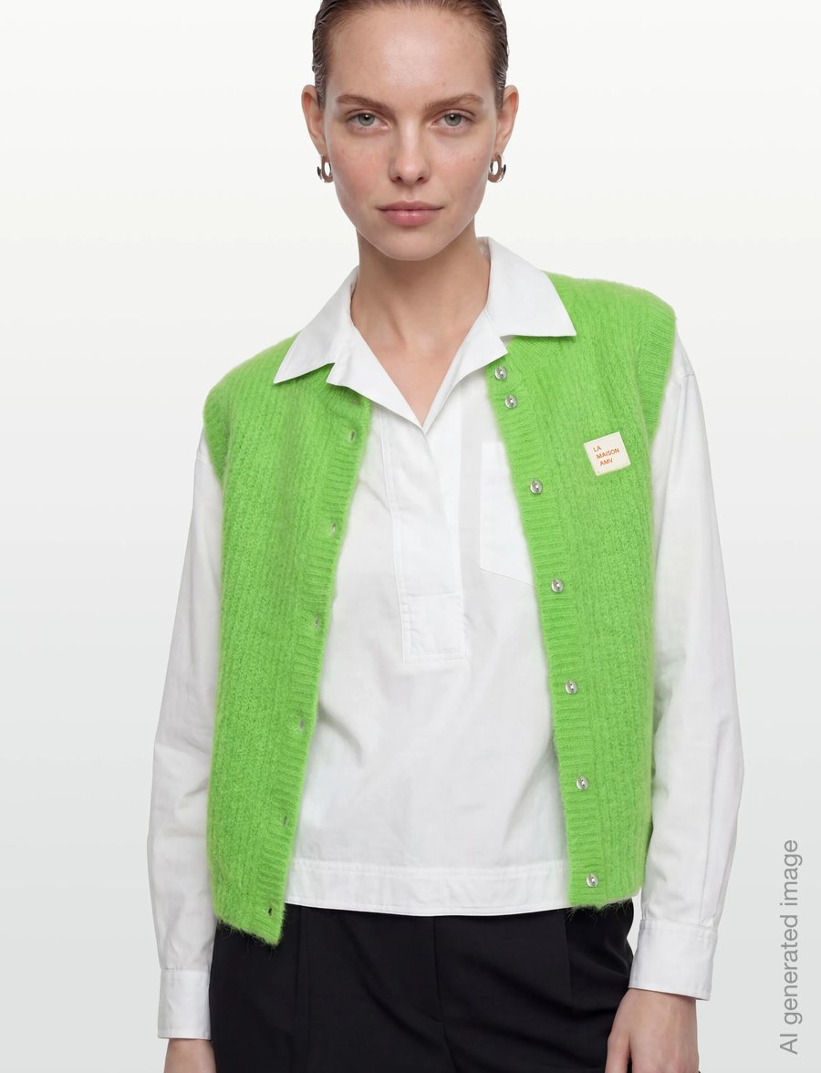 American Vintage - EAST - knitted vests - absinthe fluo - 3