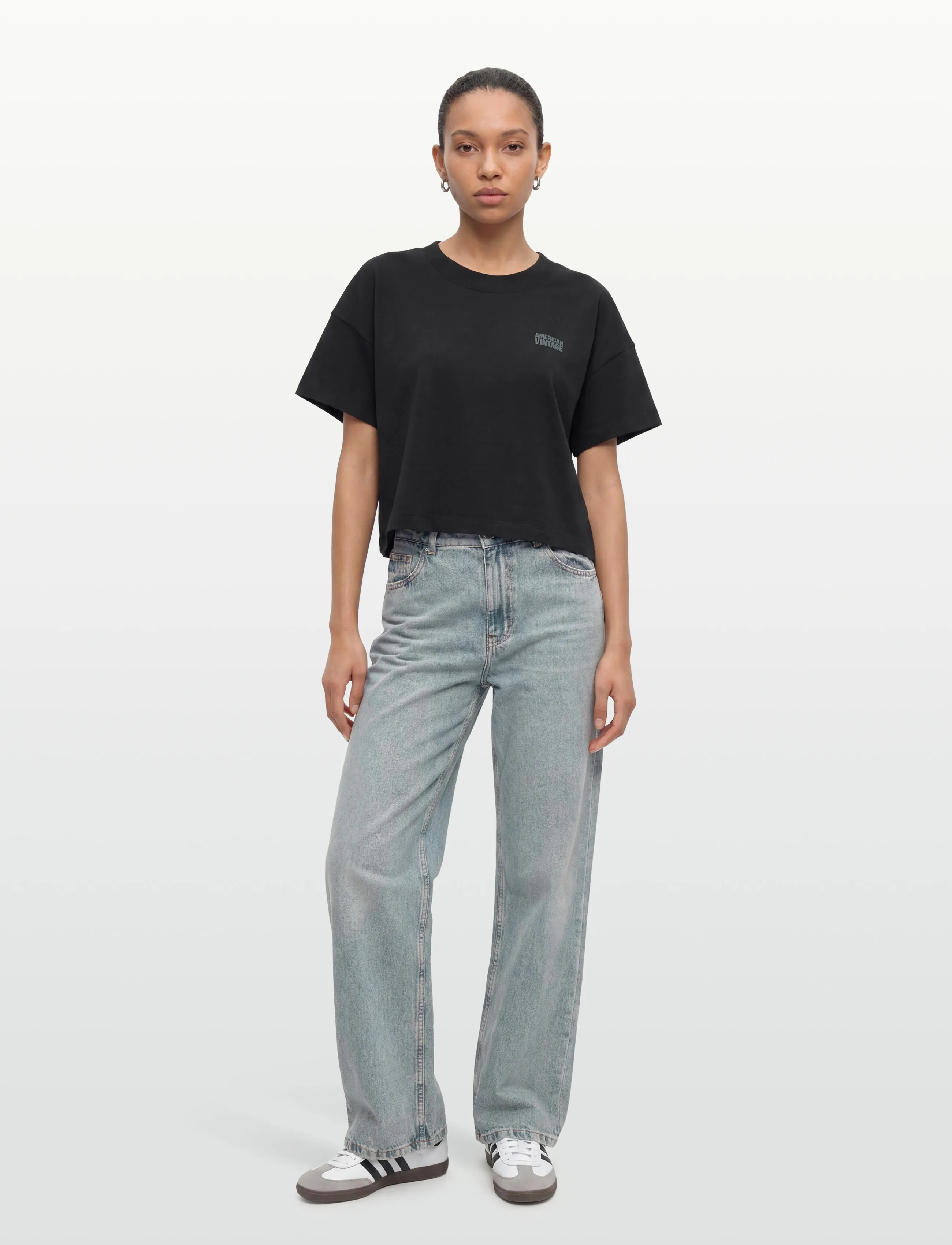 American Vintage GIXY - T-Shirts & Tops - NOIR / black