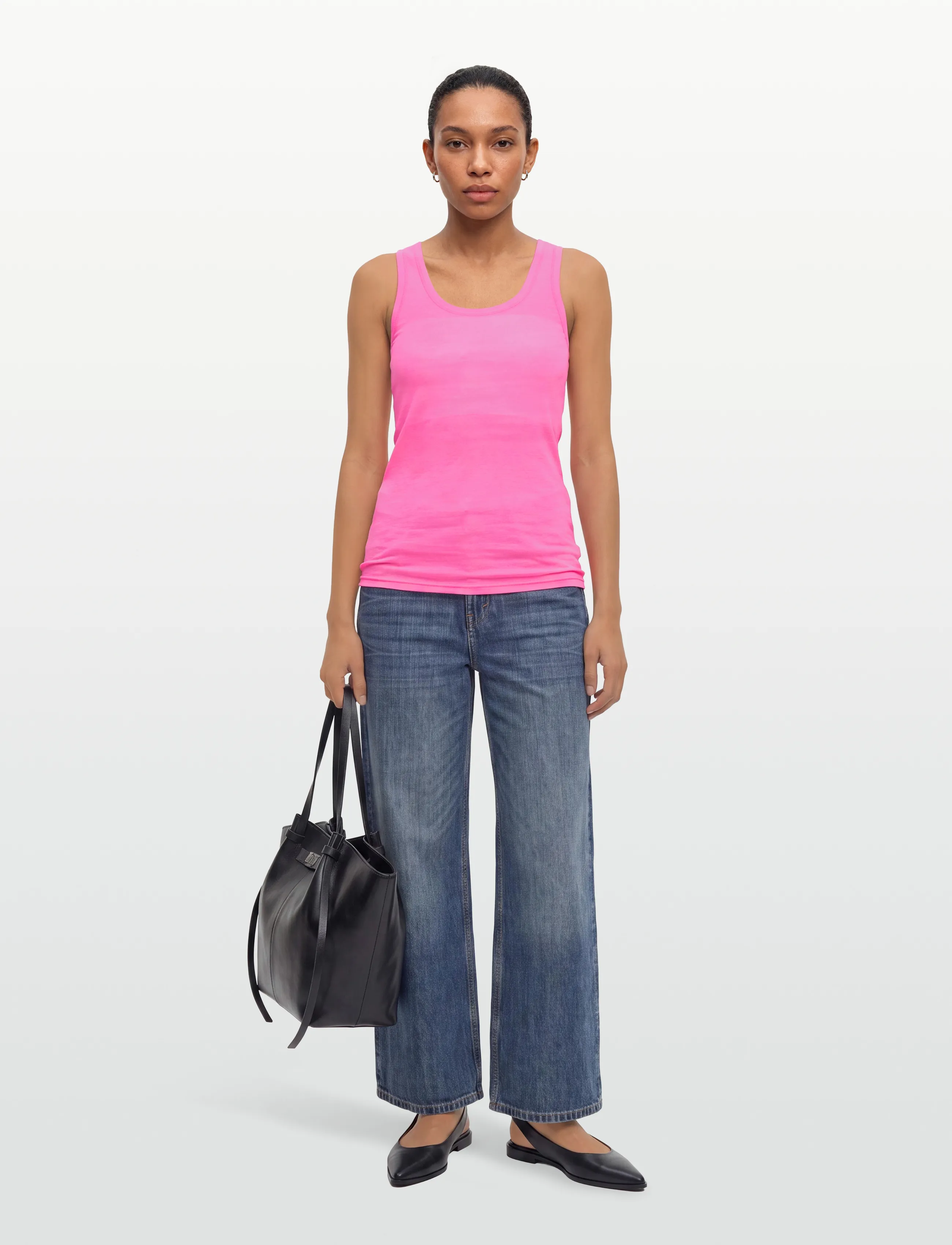 American Vintage MASSACHUSETTS - Ärmellose Tops - BLEU INDIGO VINTAGE / pink/rose