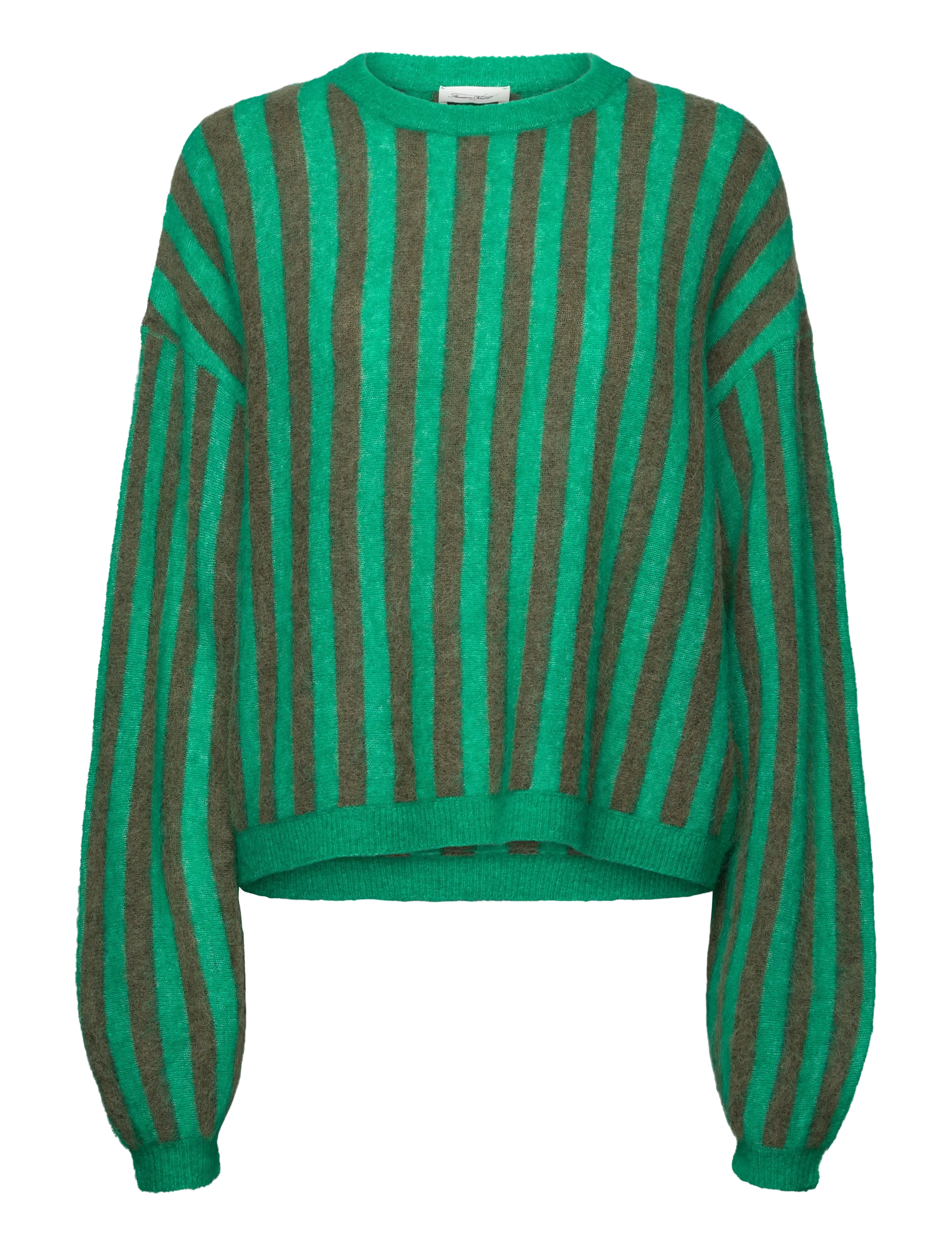 American Vintage NENYBAY - Transitional Layering - KHAKI STRIPED MINT / green