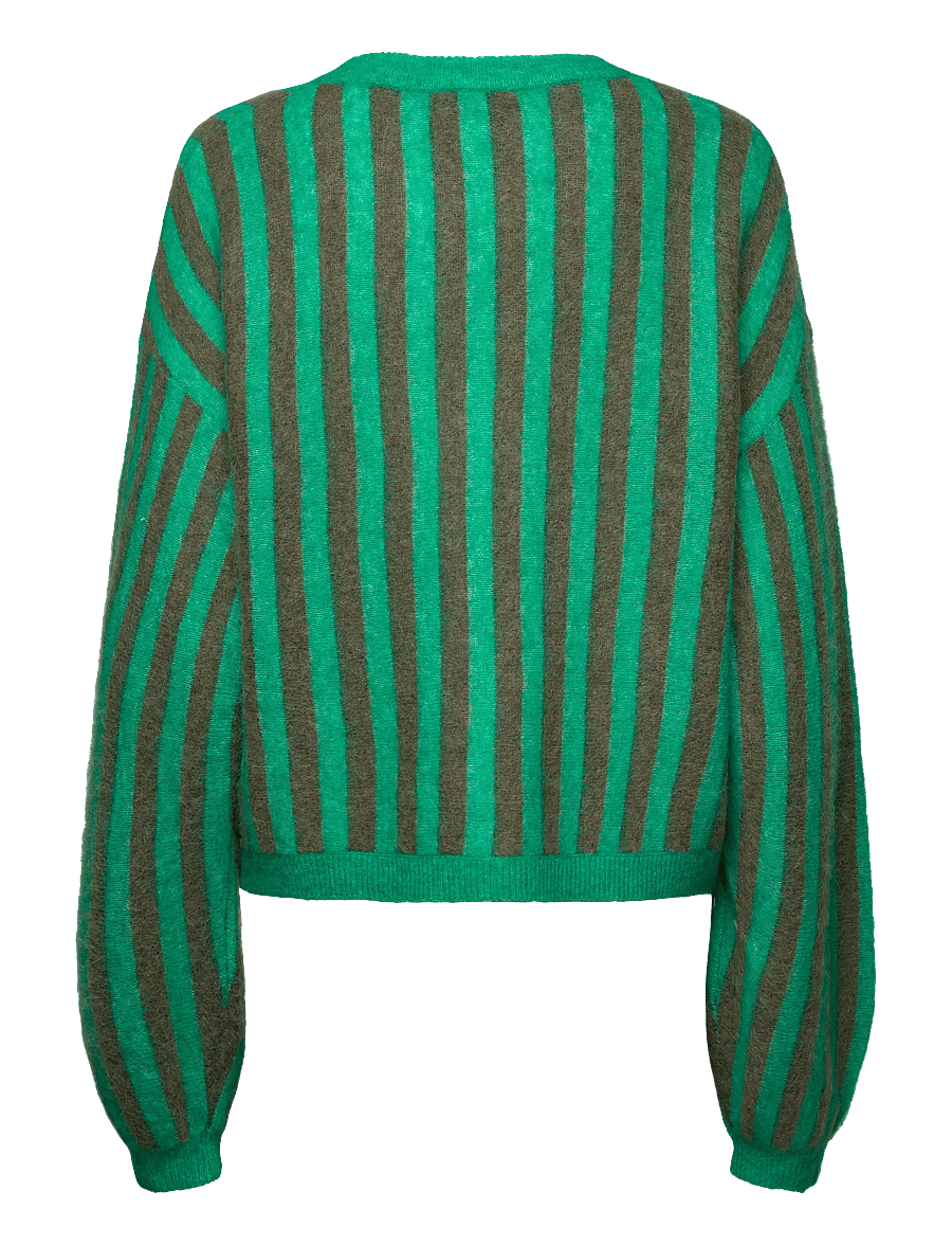American Vintage - NENYBAY - striktrøjer - khaki striped mint - 1