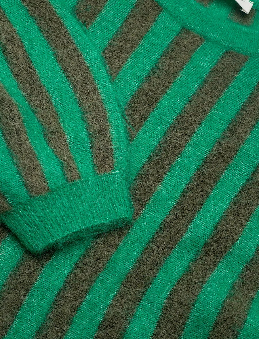 American Vintage - NENYBAY - striktrøjer - khaki striped mint - 2