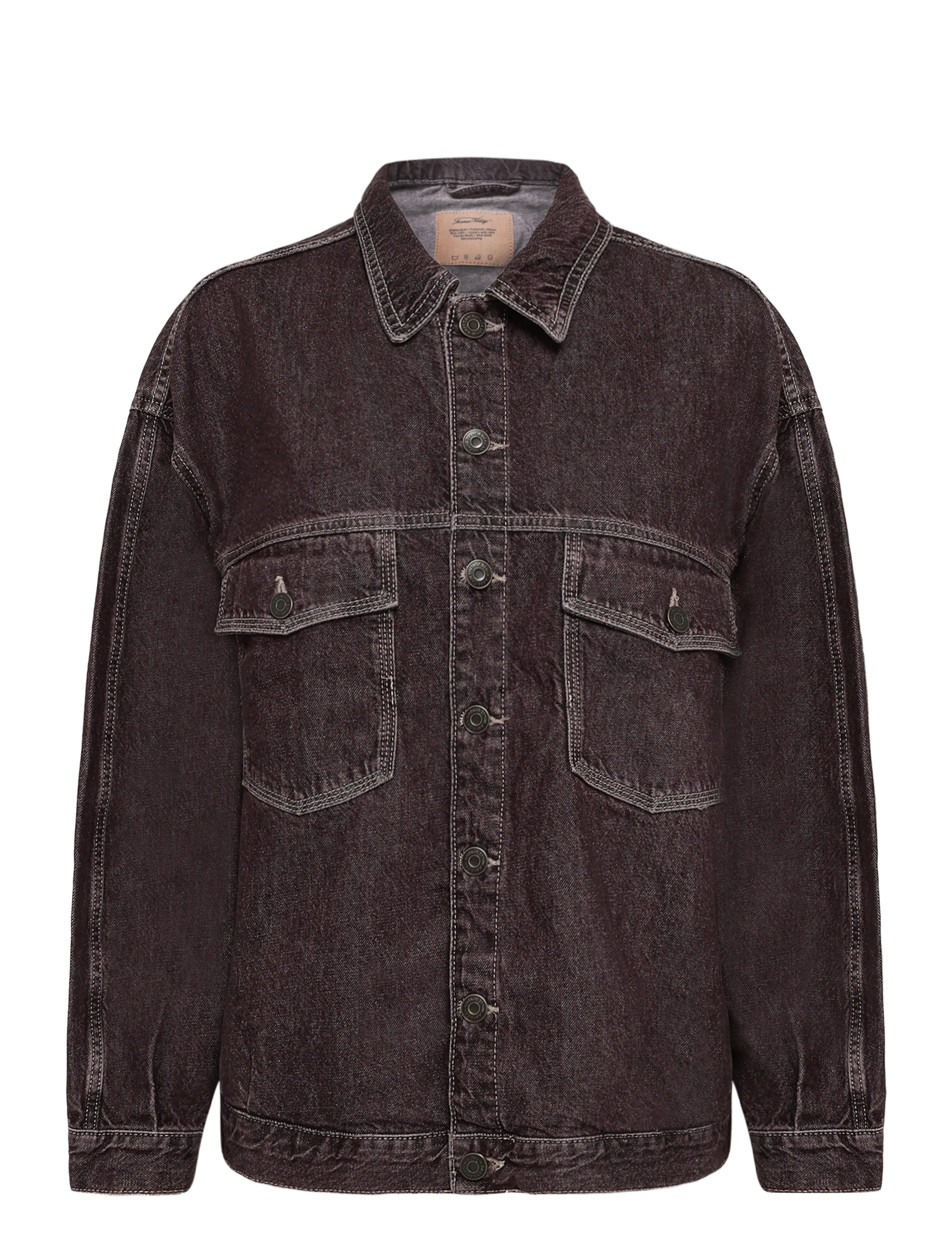 American Vintage Oshow, S, Jackets, Burgunderrot - Denim, Frauen