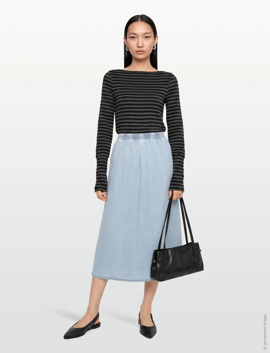 American Vintage - PAYBOU - jeansröcke - blue snow - 0