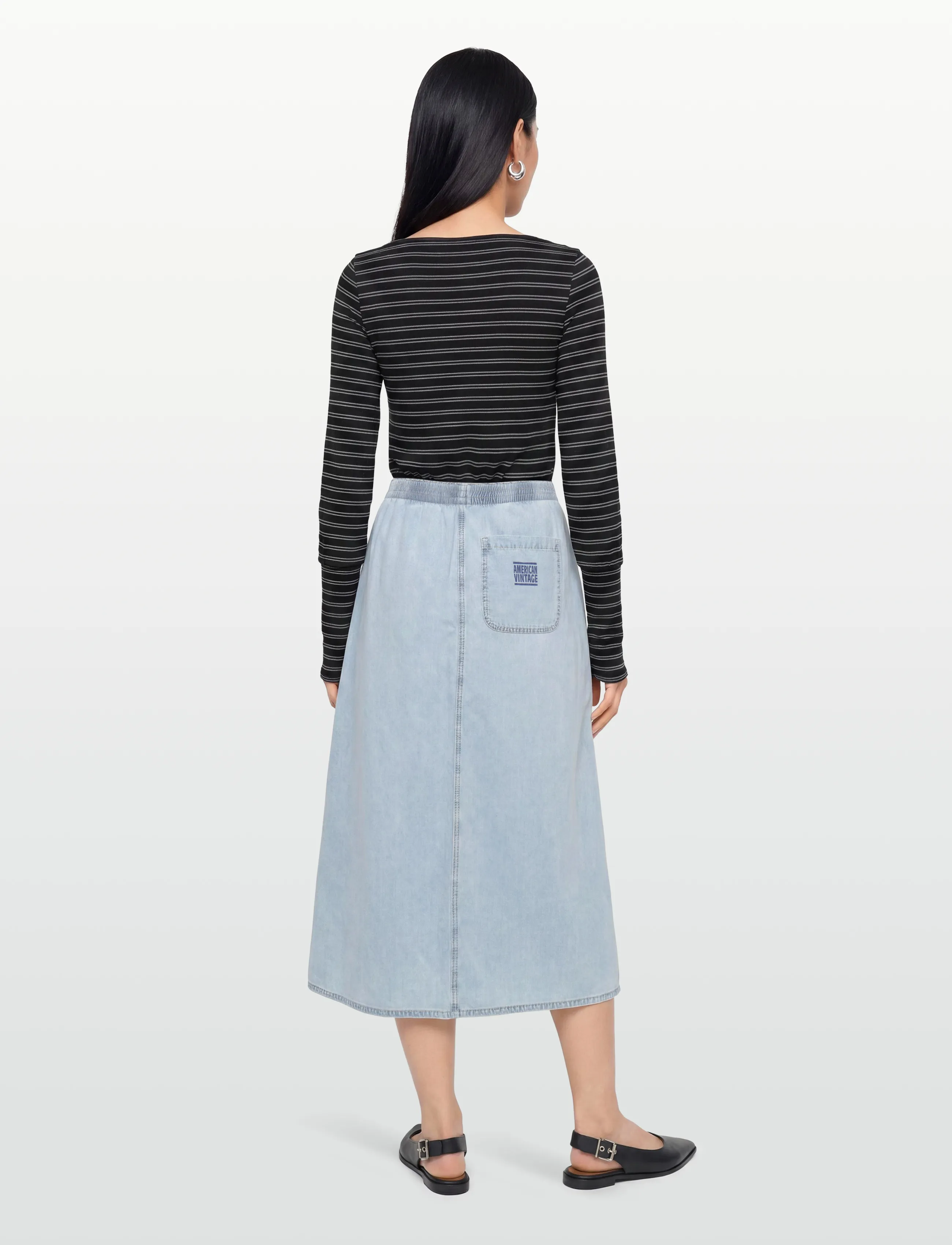 American Vintage - PAYBOU - jeansröcke - blue snow - 4