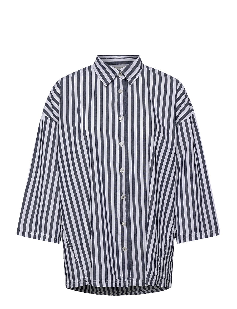 American Vintage - VEXTOWN - pikkade varrukatega särgid - ink stripes - 0