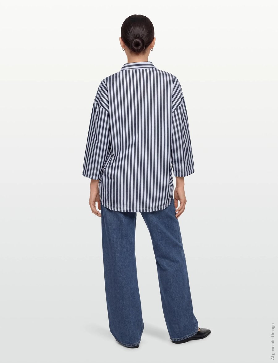 American Vintage - VEXTOWN - koszule z długimi rękawami - ink stripes - 4