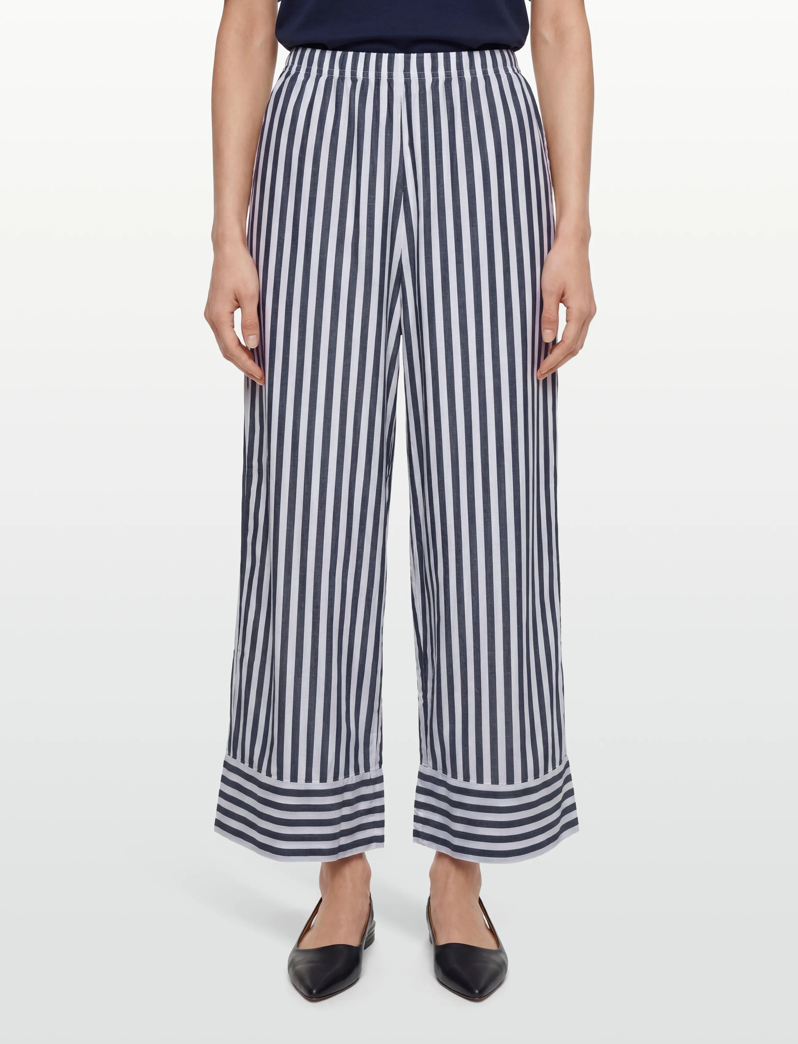 American Vintage - VEXTOWN - wide leg trousers - ink stripes - 3