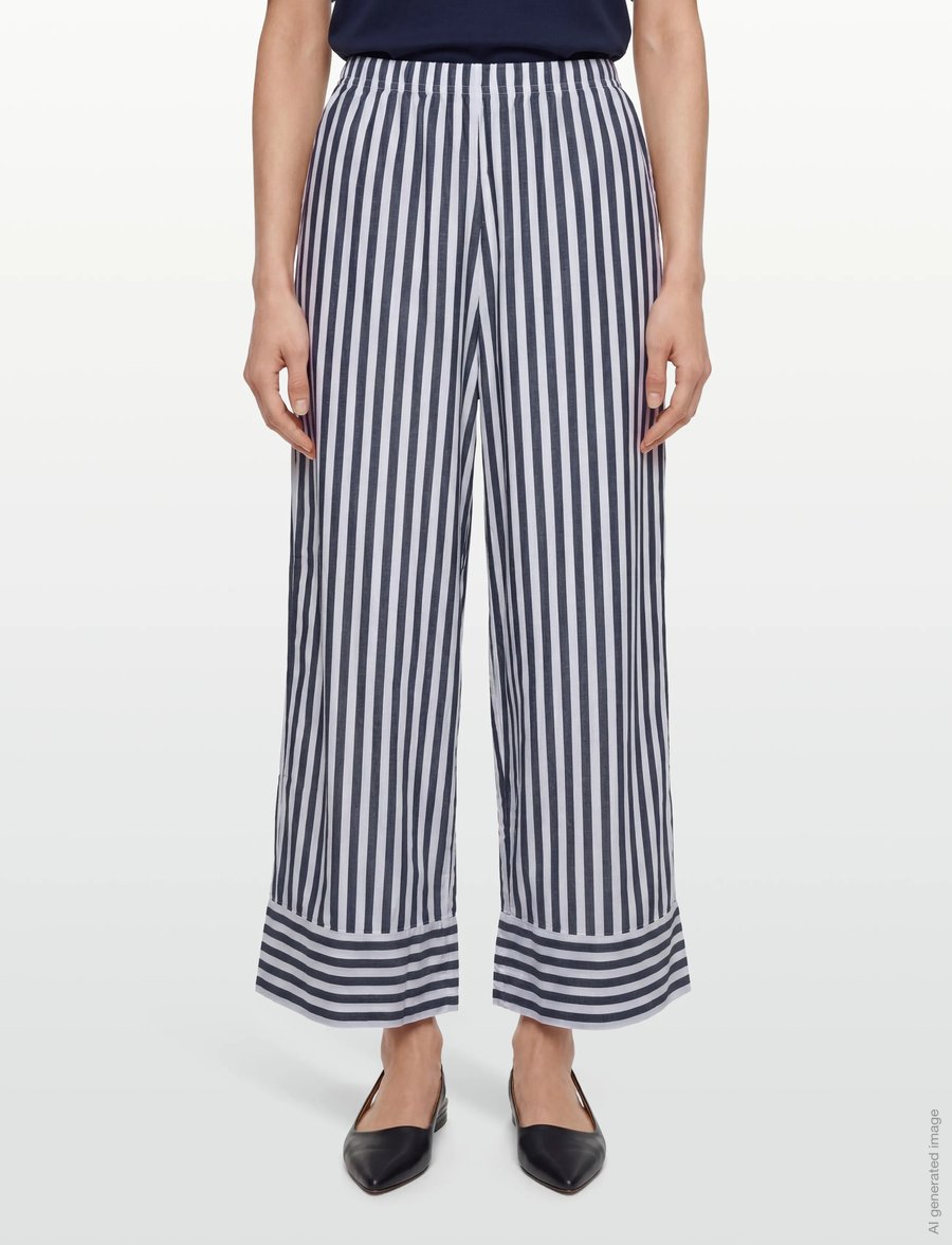 American Vintage - VEXTOWN - bukser med brede ben - ink stripes - 3