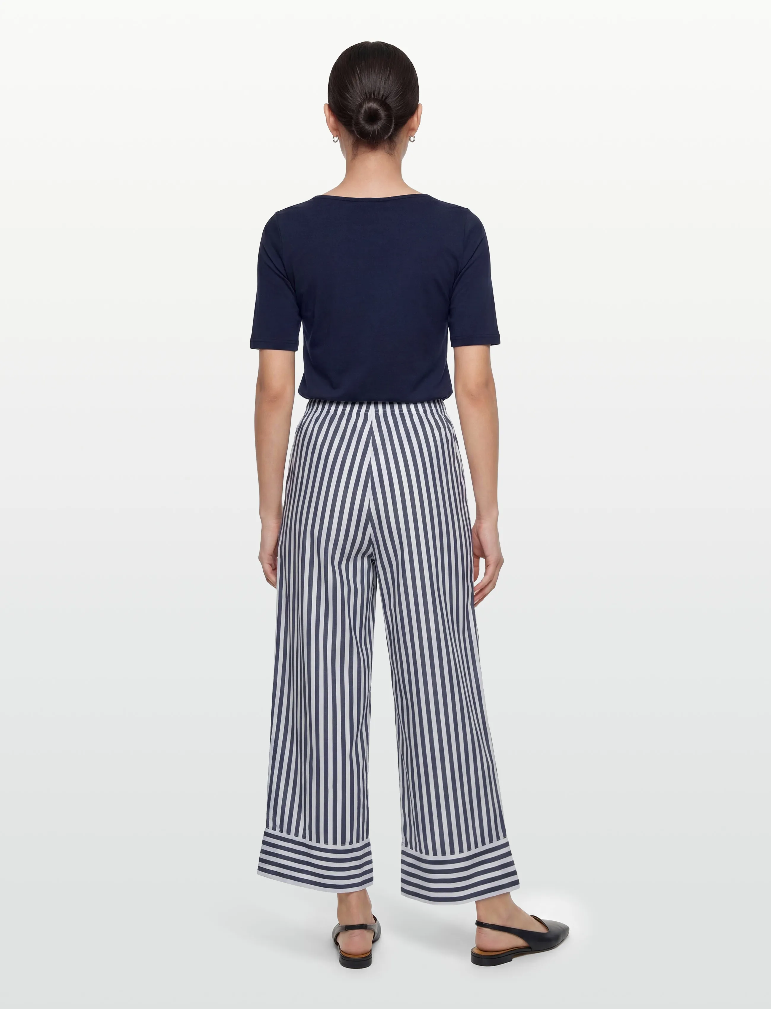 American Vintage - VEXTOWN - wide leg trousers - ink stripes - 4