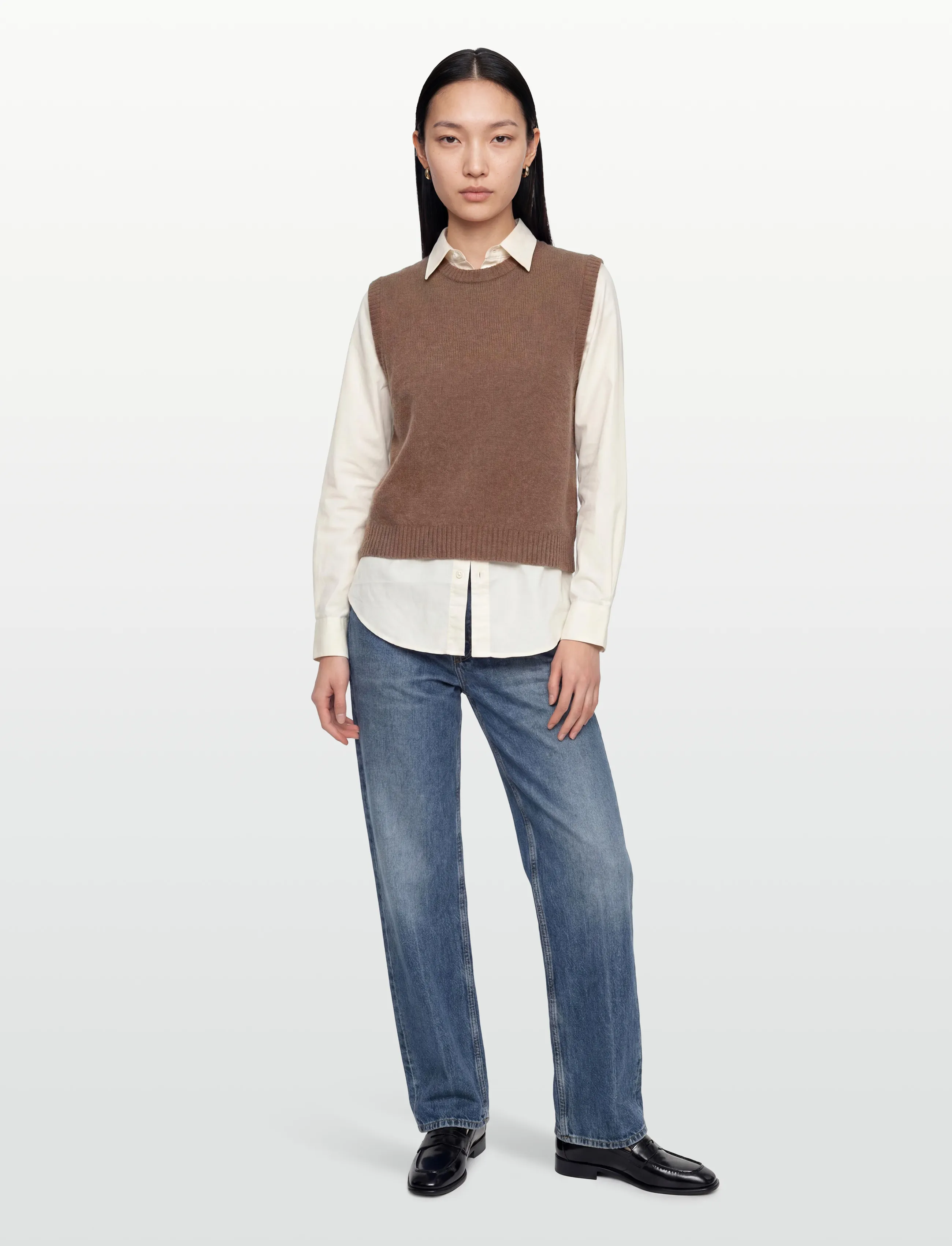 American Vintage Vitow, L, Westen, Braun - Knitted Frauen