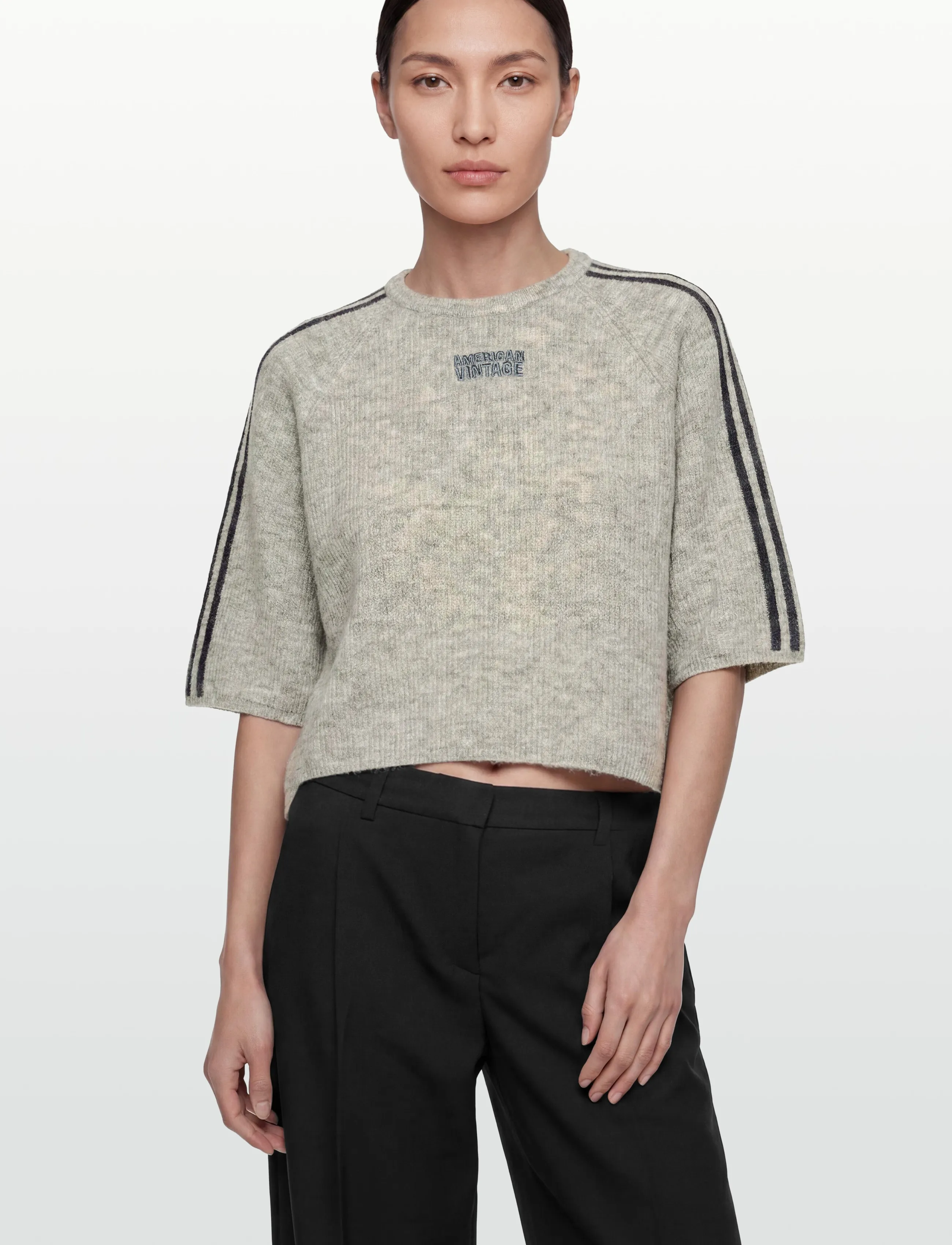 American Vintage - VITOW - strikkegensere - gris clair chine - 5