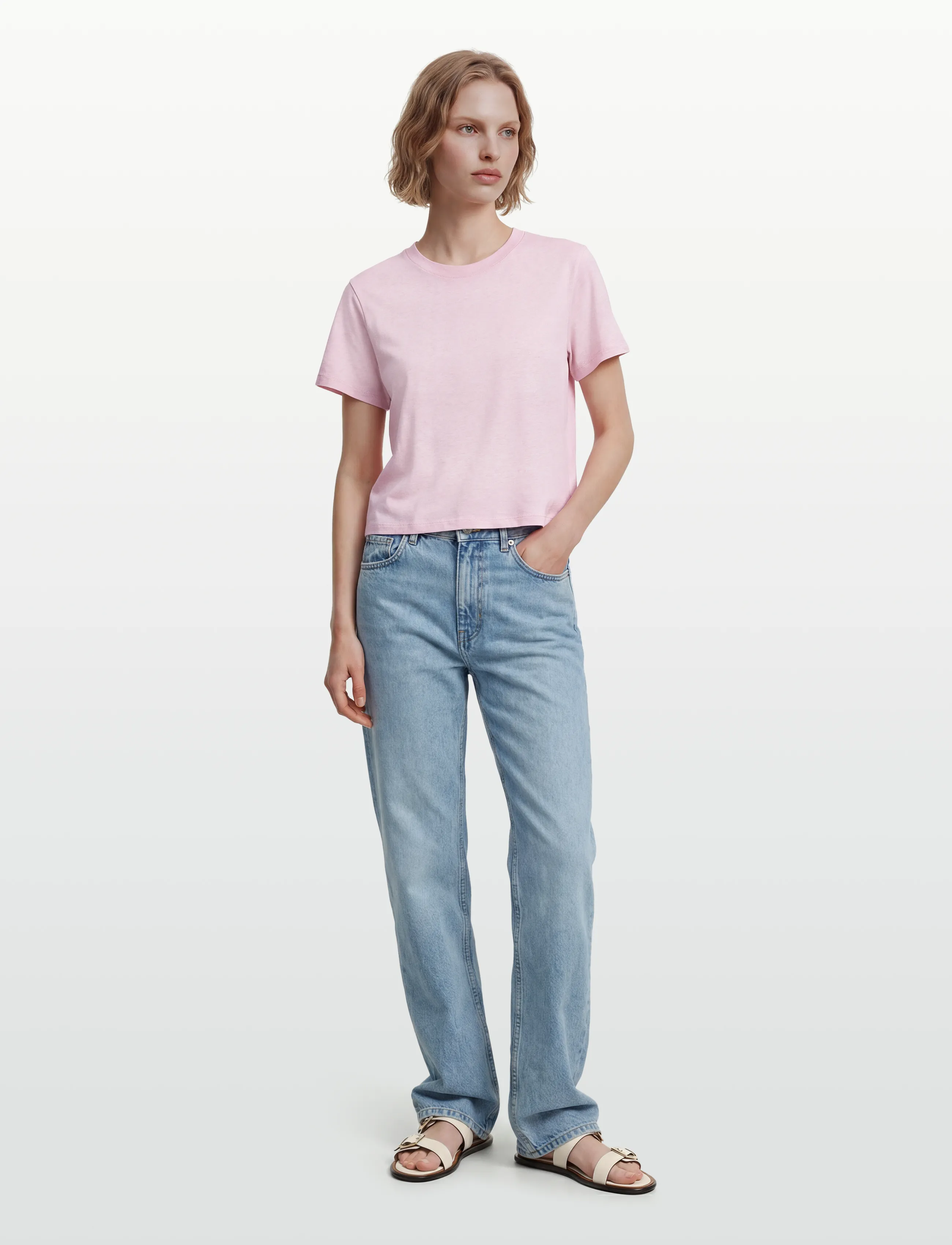 American Vintage YPAWOOD - T-shirts & Toppar - GLACAGE CHINE / pink/rose