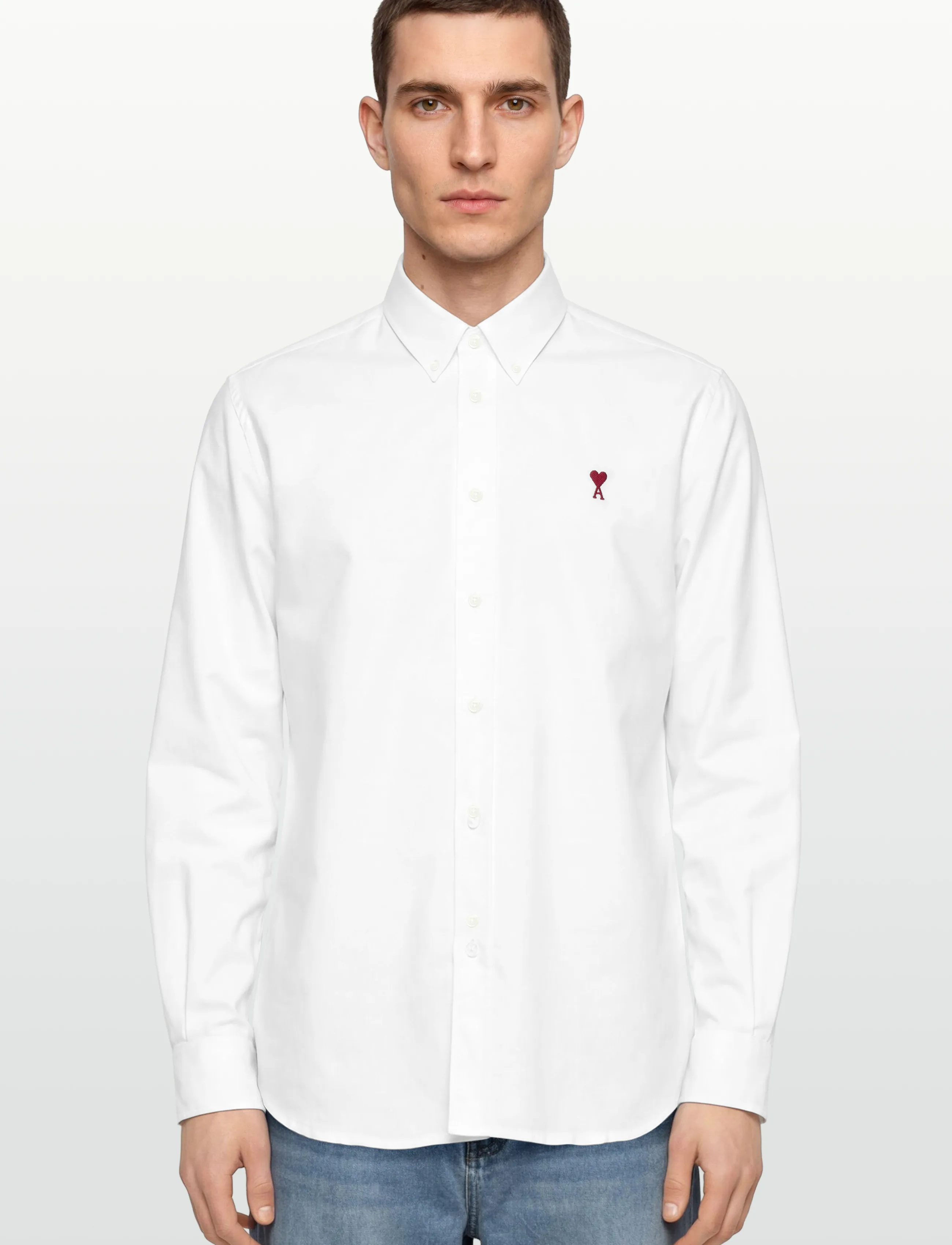 AMI - Oxford Shirt Classic Fit - pidulikud särgid - white - 3