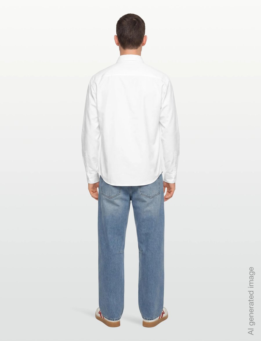 AMI - Oxford Shirt Classic Fit - ametlikud särgid - white - 4