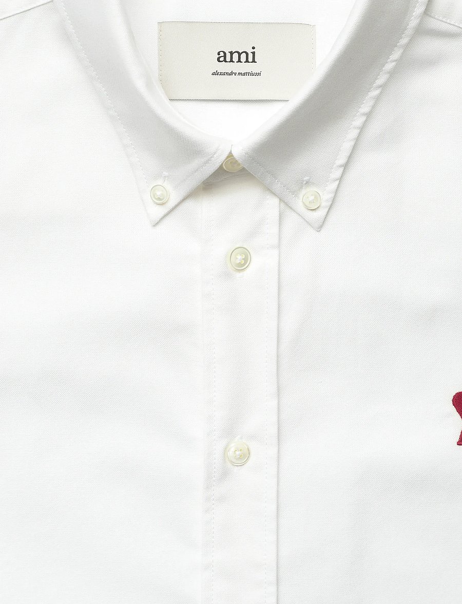 AMI - Oxford Shirt Classic Fit - ametlikud särgid - white - 5