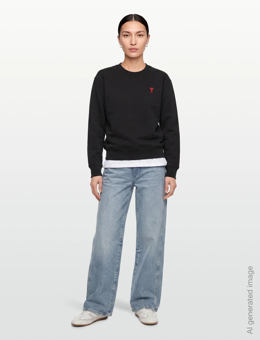AMI - Ami De Coeur Sweatshirt - sweatshirts - black - 0