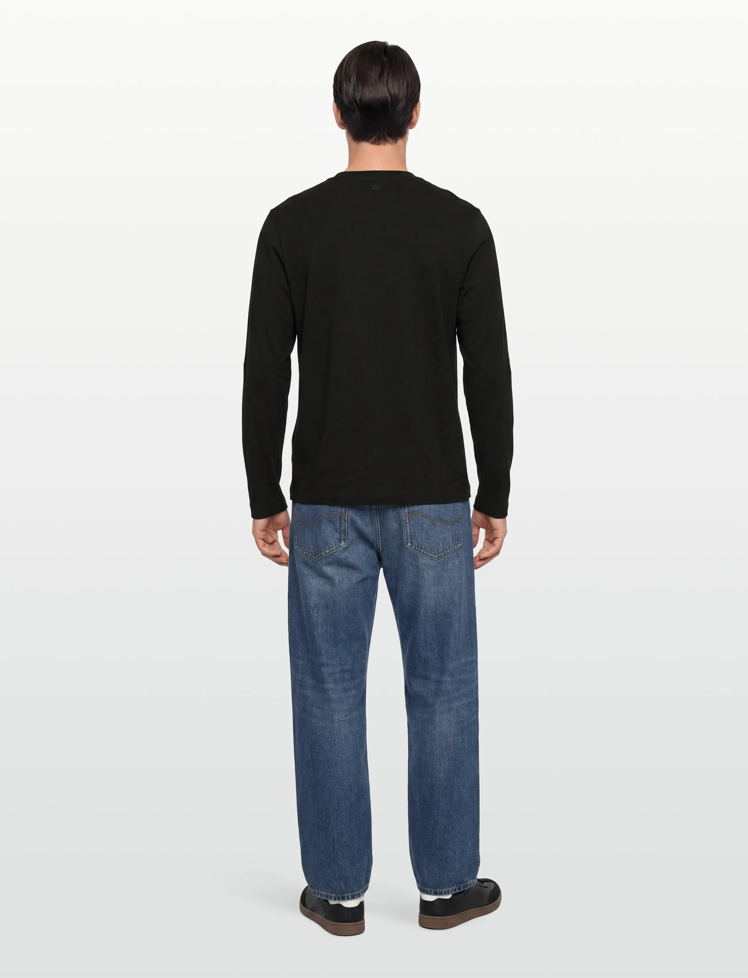 AMI - Longsleeves Ami De Coeur T Shirt - langærmede t-shirts - black - 4