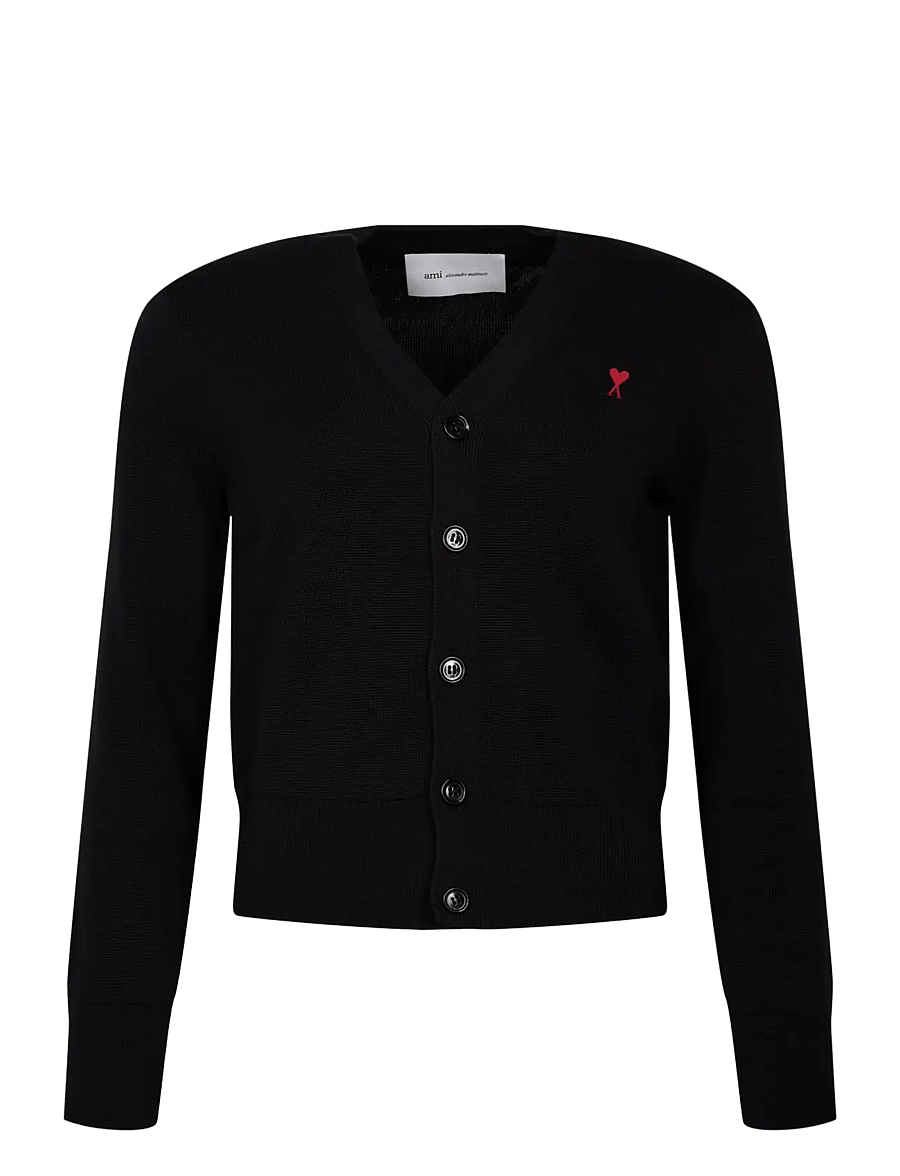AMI - Ami De Coeur Cardigan - strickjacken - black - 0