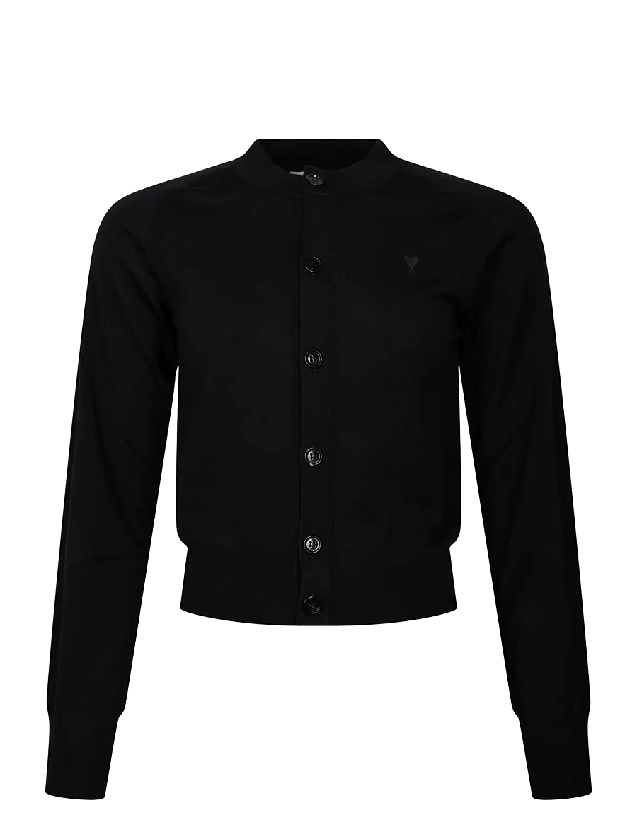 AMI - Ami De Coeur Cardigan - strickjacken - black - 0