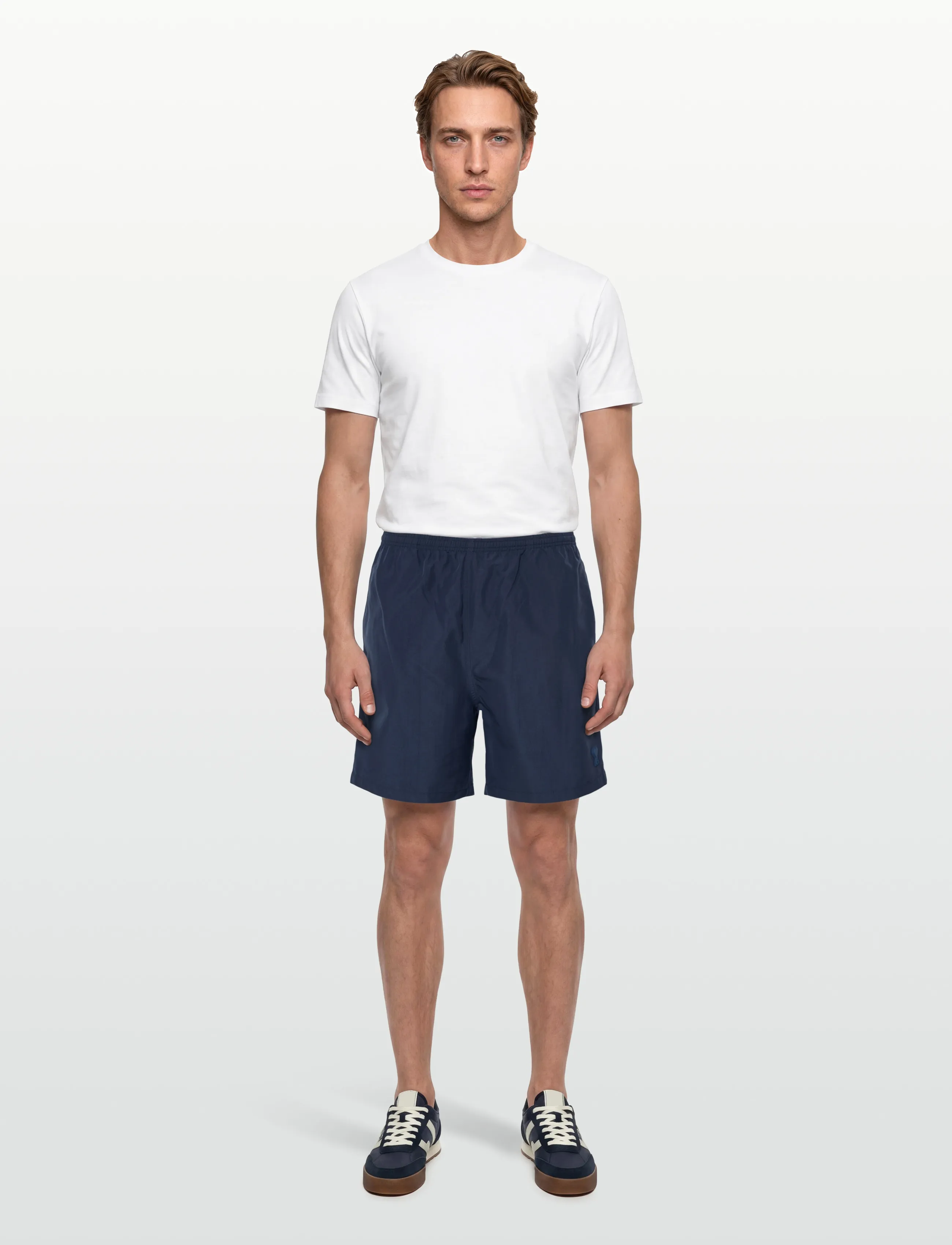 AMI Long Plain Swimshorts, Mænd, Lange Badeshorts, Navy, Str: XL
