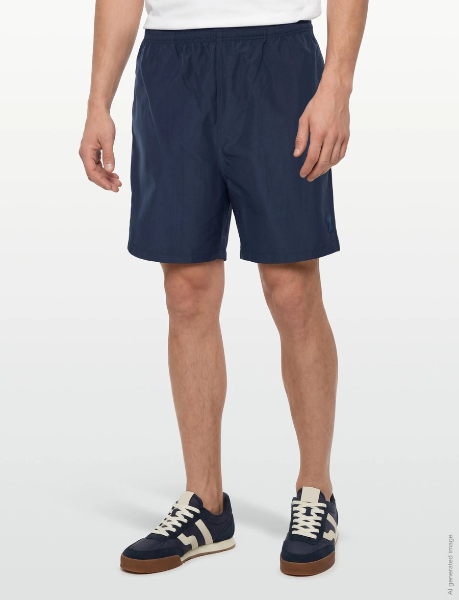 AMI - Long Plain Swimshorts - peldšorti - blue - 3