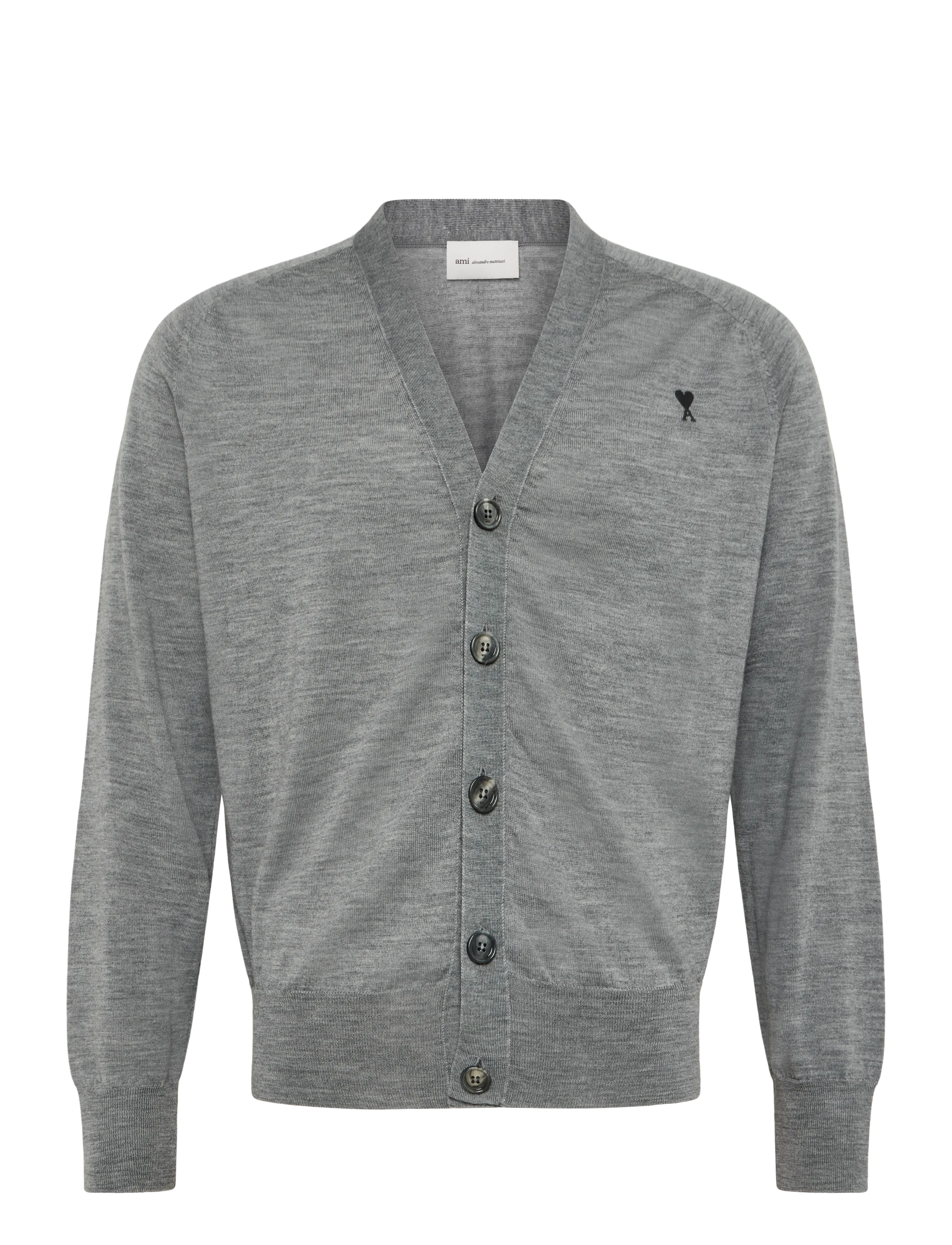 AMI Ami De Coeur V Neck Cardigan - Riided - GREY / grey