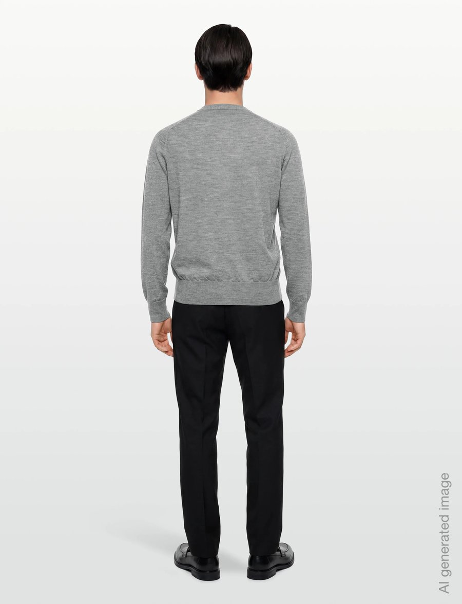 AMI - Ami De Coeur V Neck Cardigan - kardiganid - grey - 4
