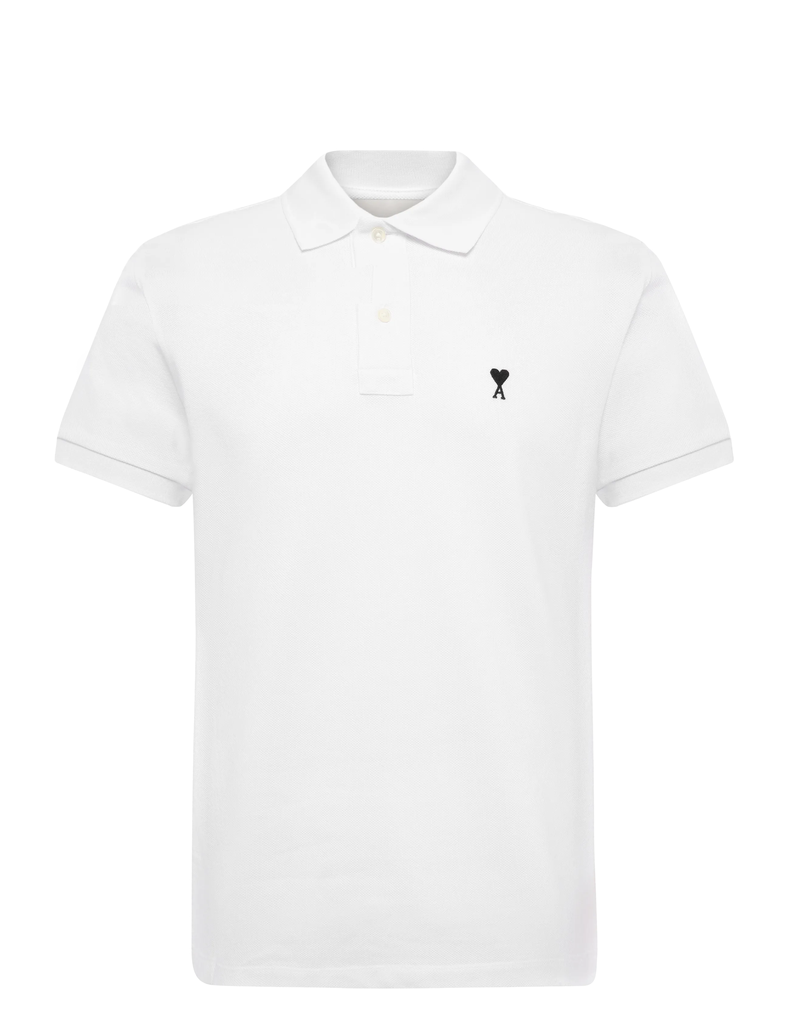 AMI Pique Polo Shirt - Kurzarmhemden - WHITE / white