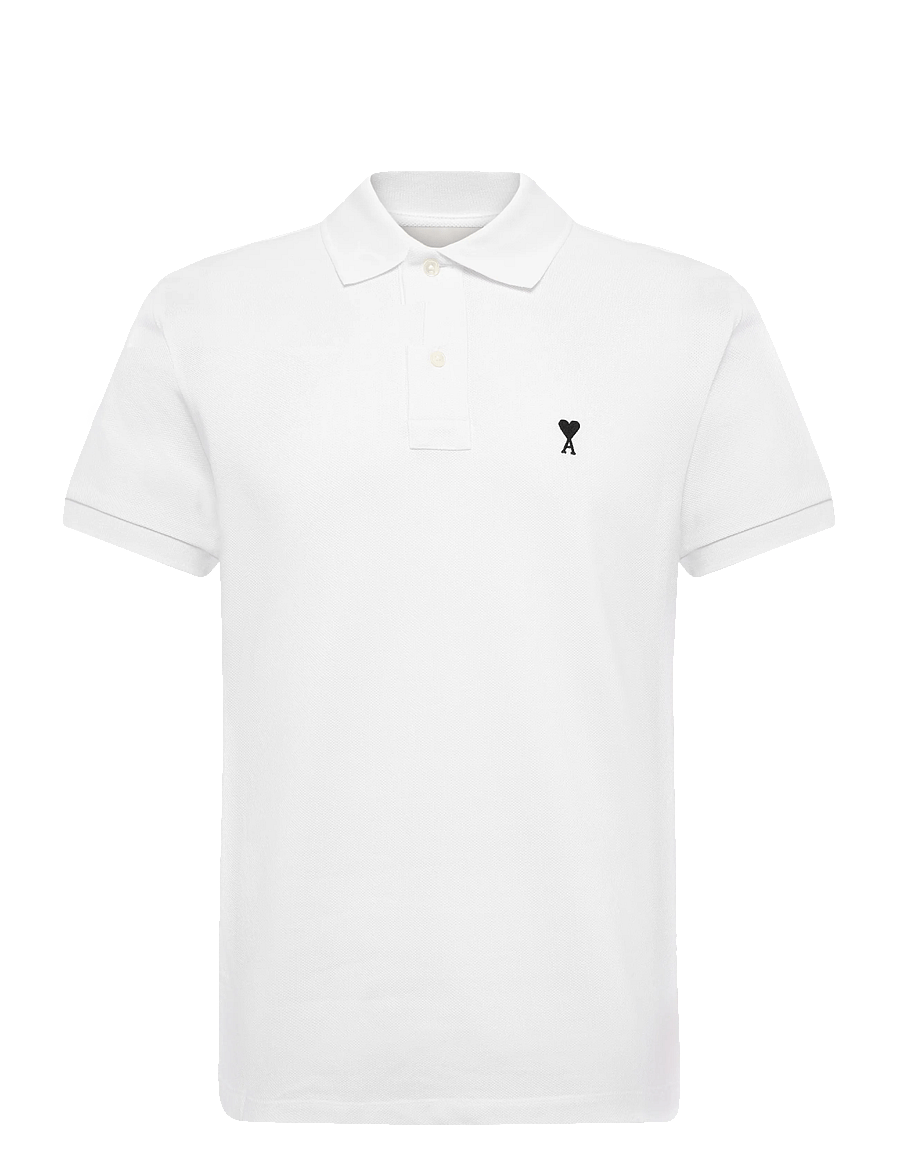 AMI - Pique Polo Shirt - polostrik - white - 0