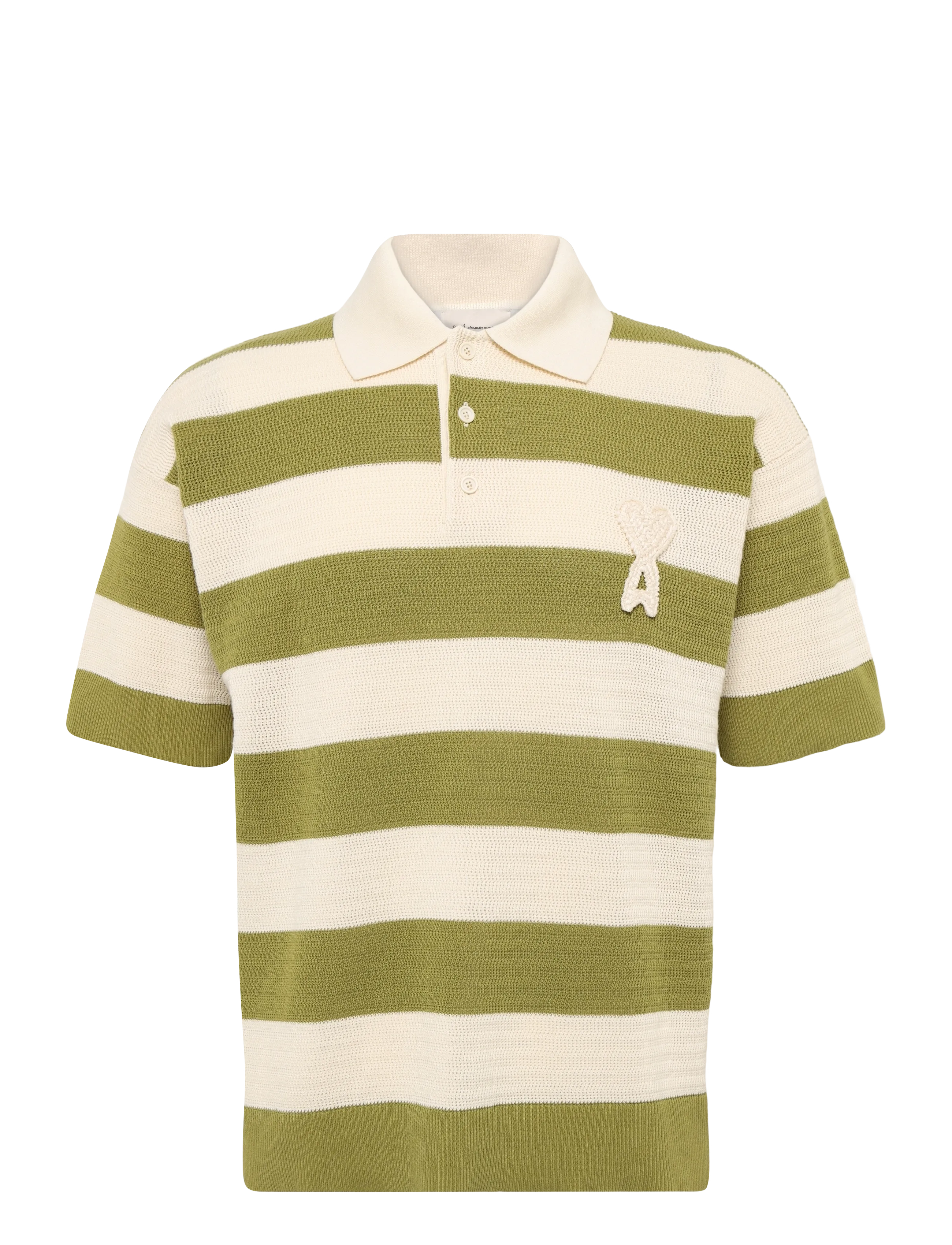 AMI Ami De Coeur Striped Cotton Polo Shirt - För honom - GREEN / green