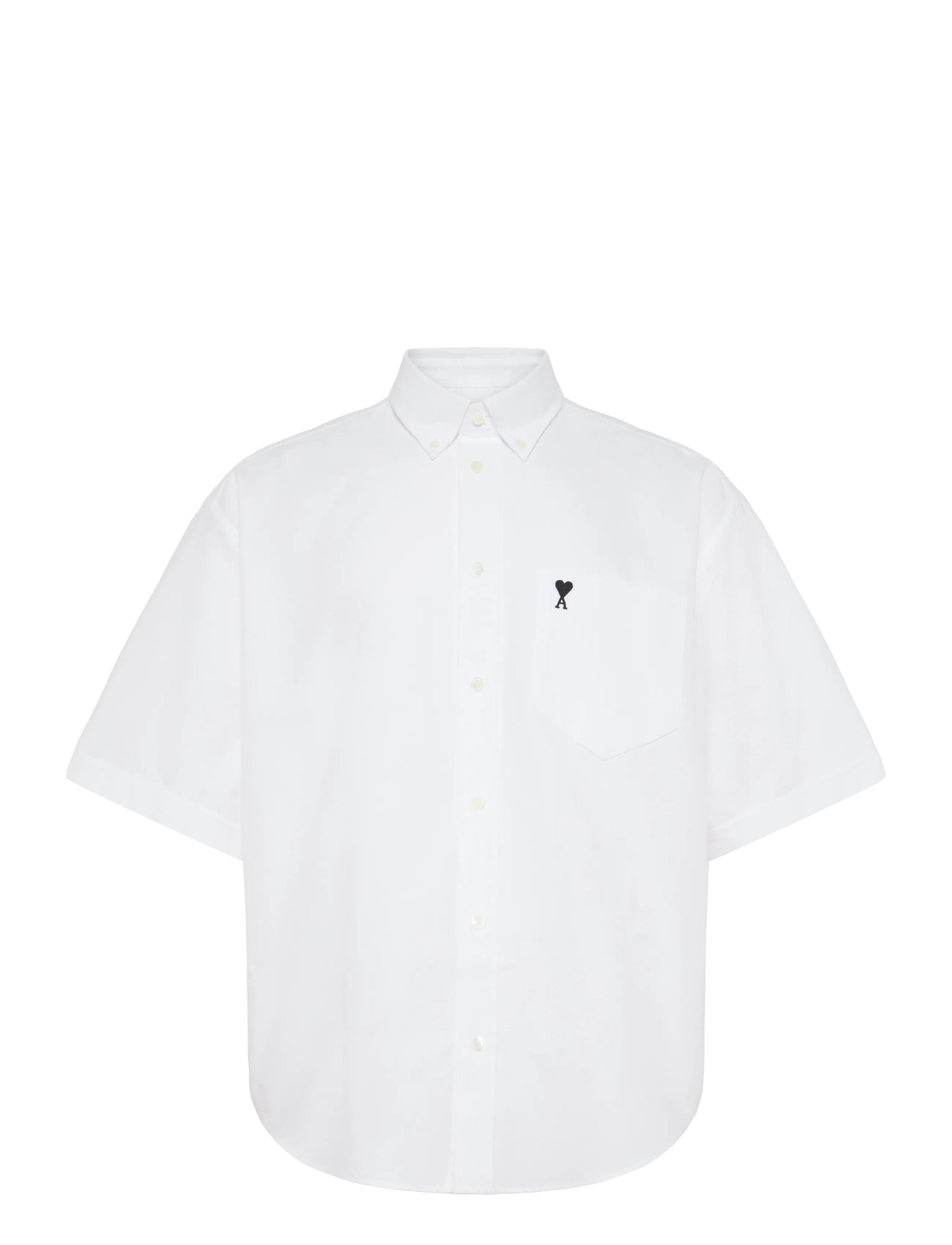 AMI Button Down Short Sleeve Shirt Ami De Coeur In Cotton Oxford - Alles anzeigen - WHITE / white