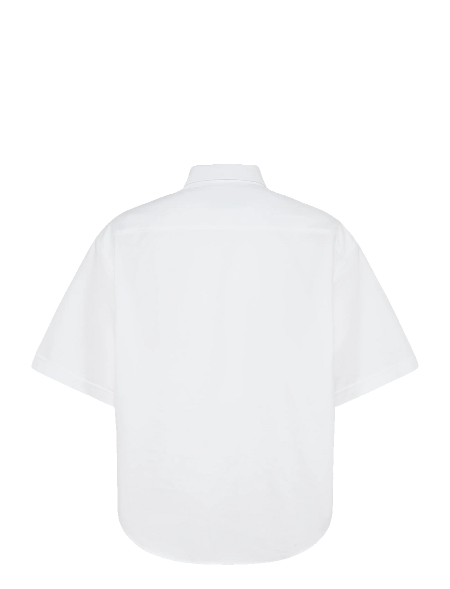 AMI - Button Down Short Sleeve Shirt Ami De Coeur In Cotton Oxford - oxford skjorter - white - 2