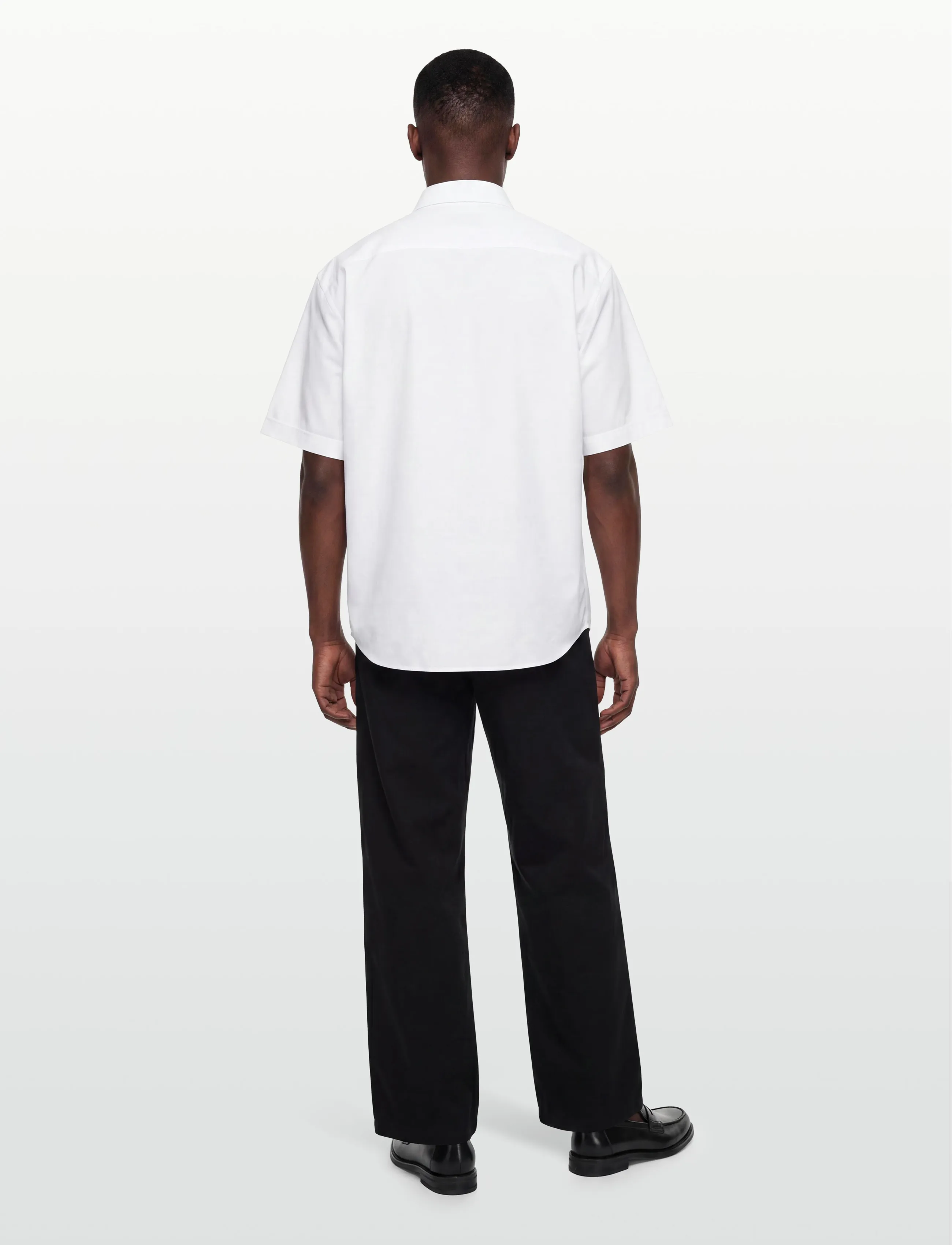 AMI - Button Down Short Sleeve Shirt Ami De Coeur In Cotton Oxford - oxford skjorter - white - 4