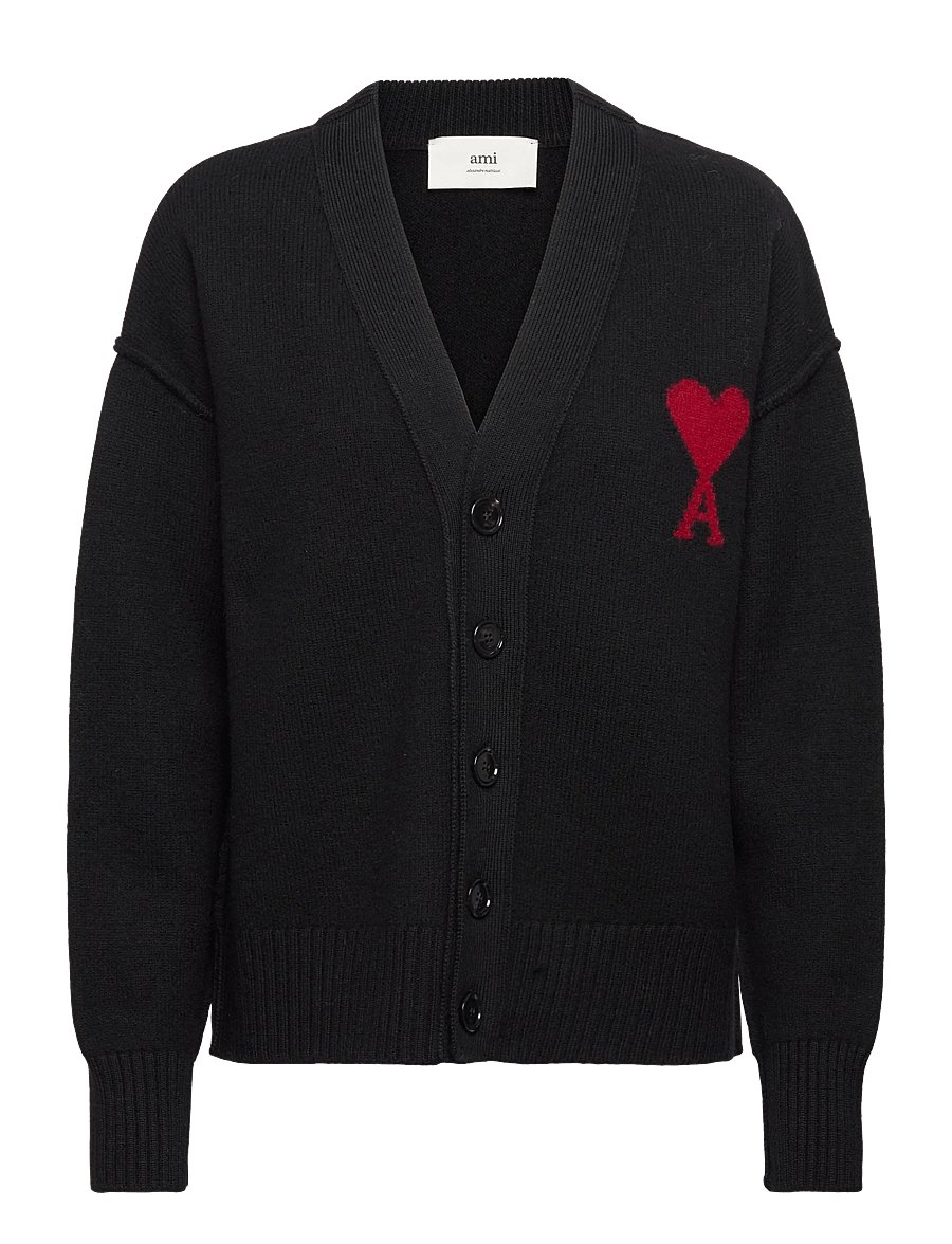 AMI - Ami De Coeur Cardigan - cardigans - black - 1