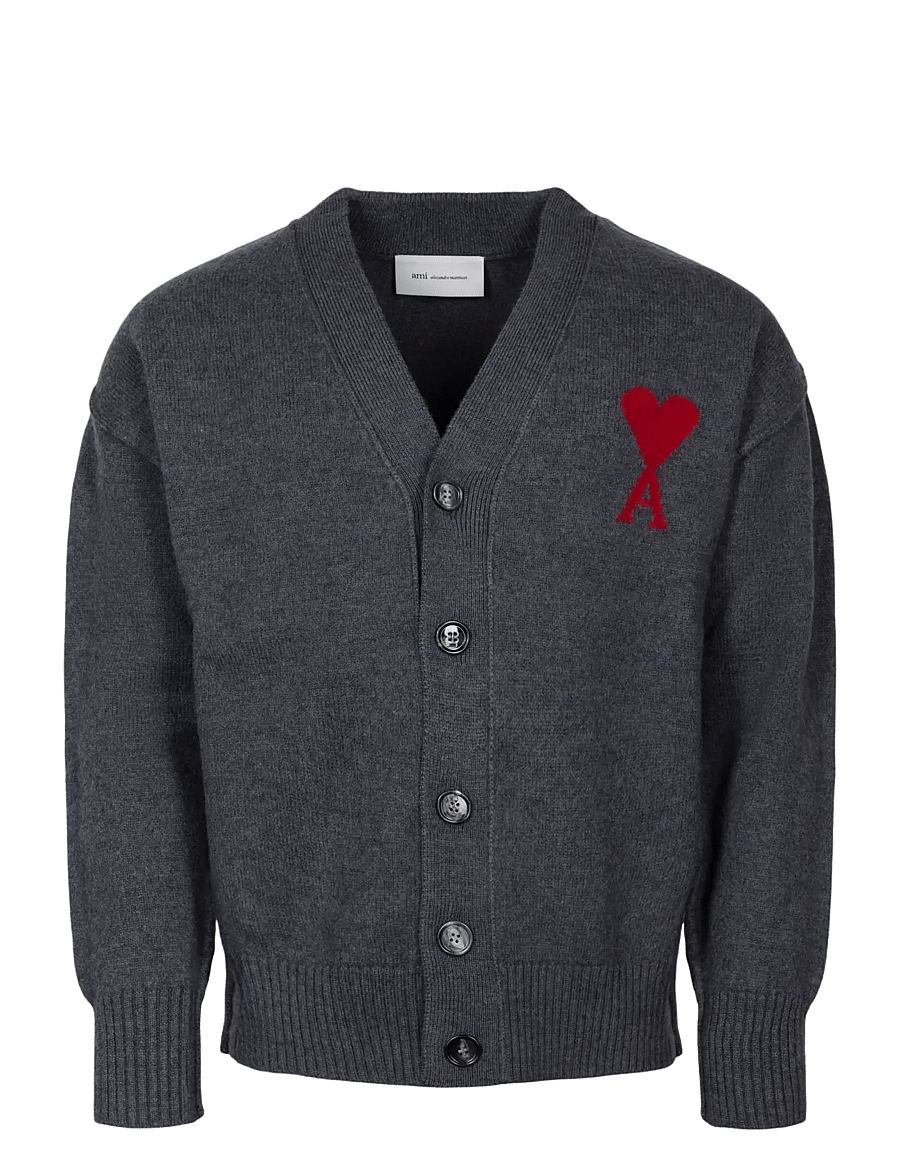 AMI - Ami De Coeur Cardigan - cardigans - grey - 0