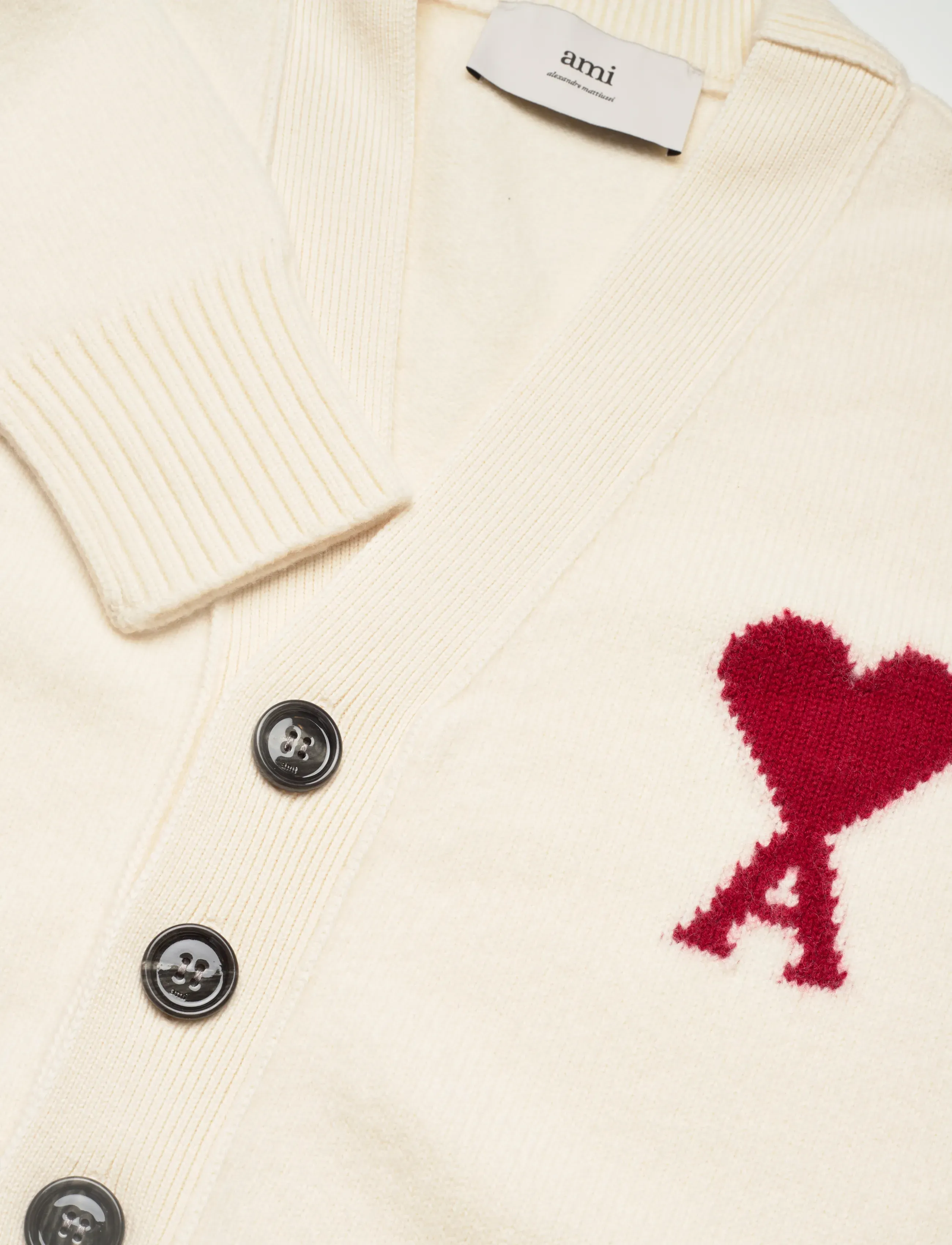 AMI - Ami De Coeur Cardigan - cardigans - white - 2