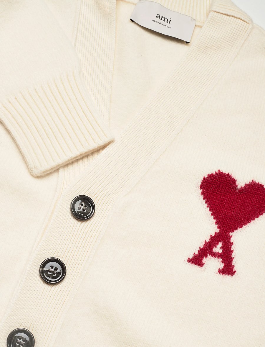 AMI - Ami De Coeur Cardigan - cardigans - white - 5
