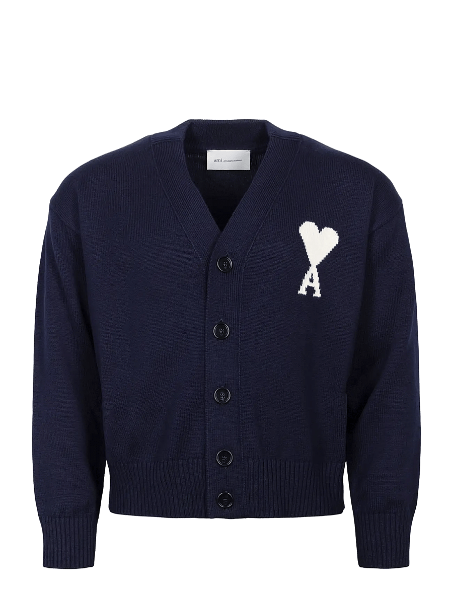 AMI - Ami De Coeur Cardigan - kardiganid - blue - 0