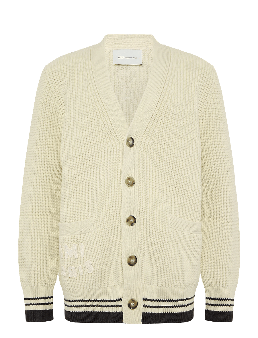 AMI - Mens Knitted Cardigan - beige - 0