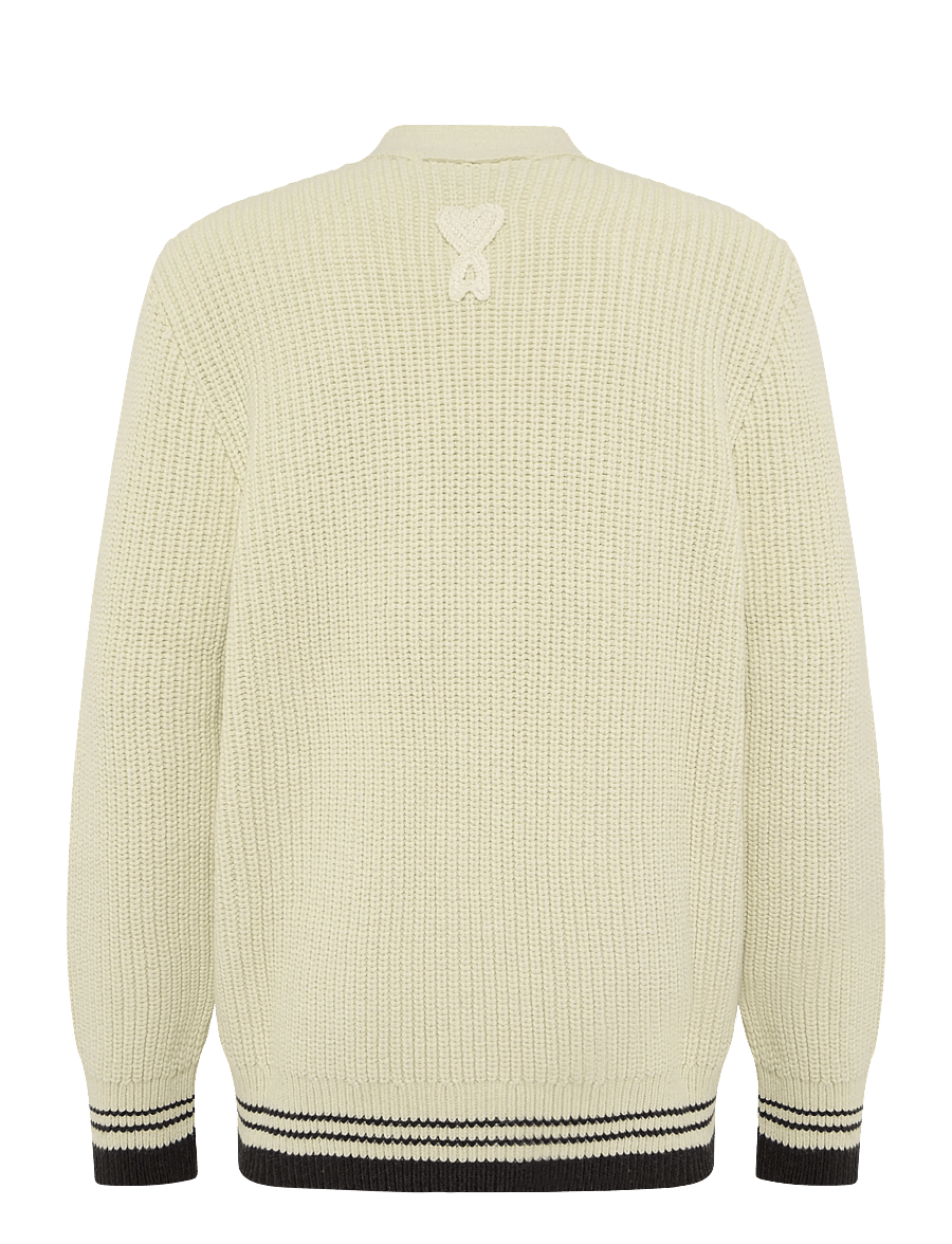 AMI - Mens Knitted Cardigan - beige - 1