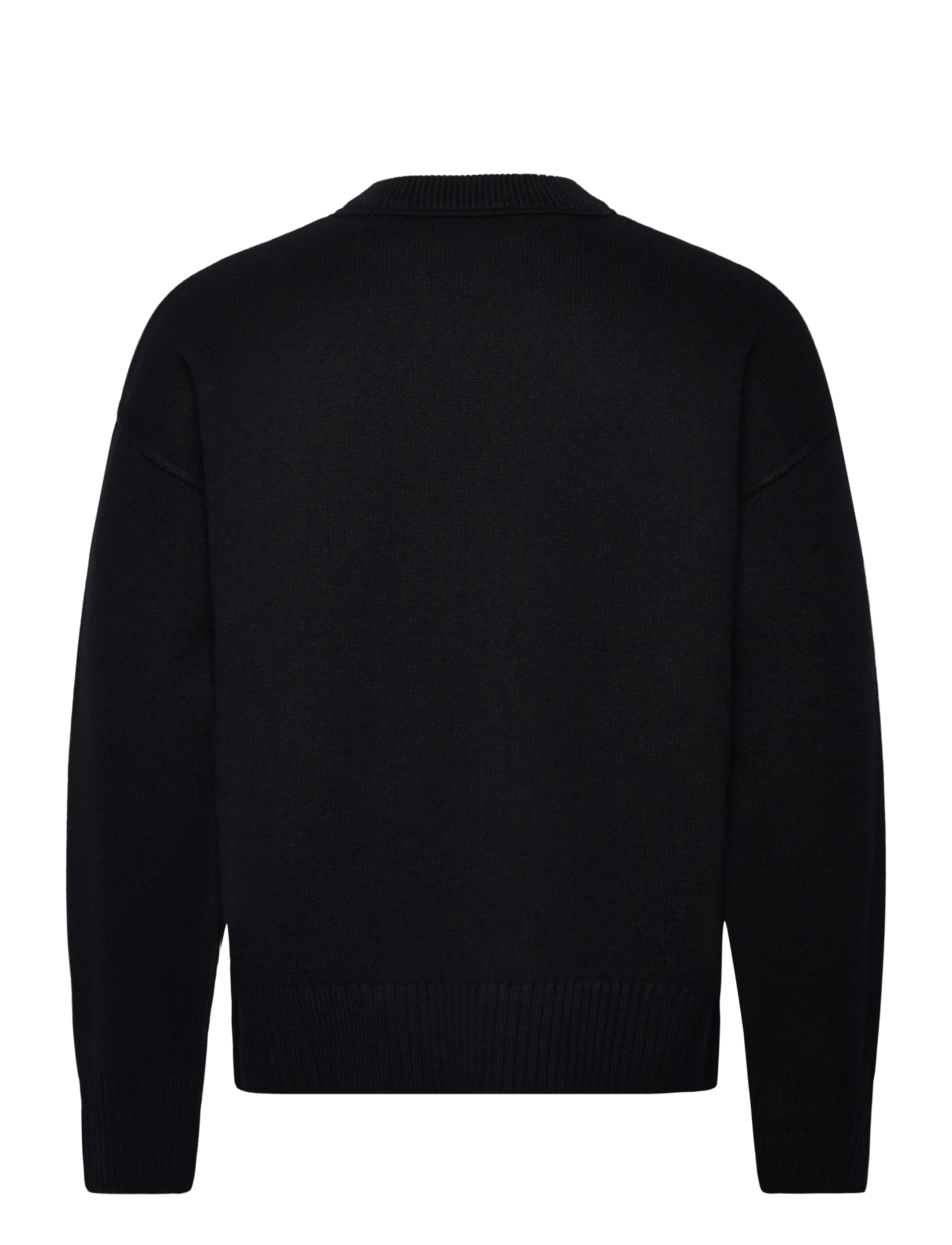 AMI - Ami De Coeur Sweatshirt - okrągły dekolt - black - 1
