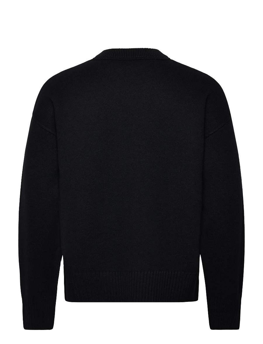 AMI - Ami De Coeur Sweatshirt - okrągły dekolt - black - 1