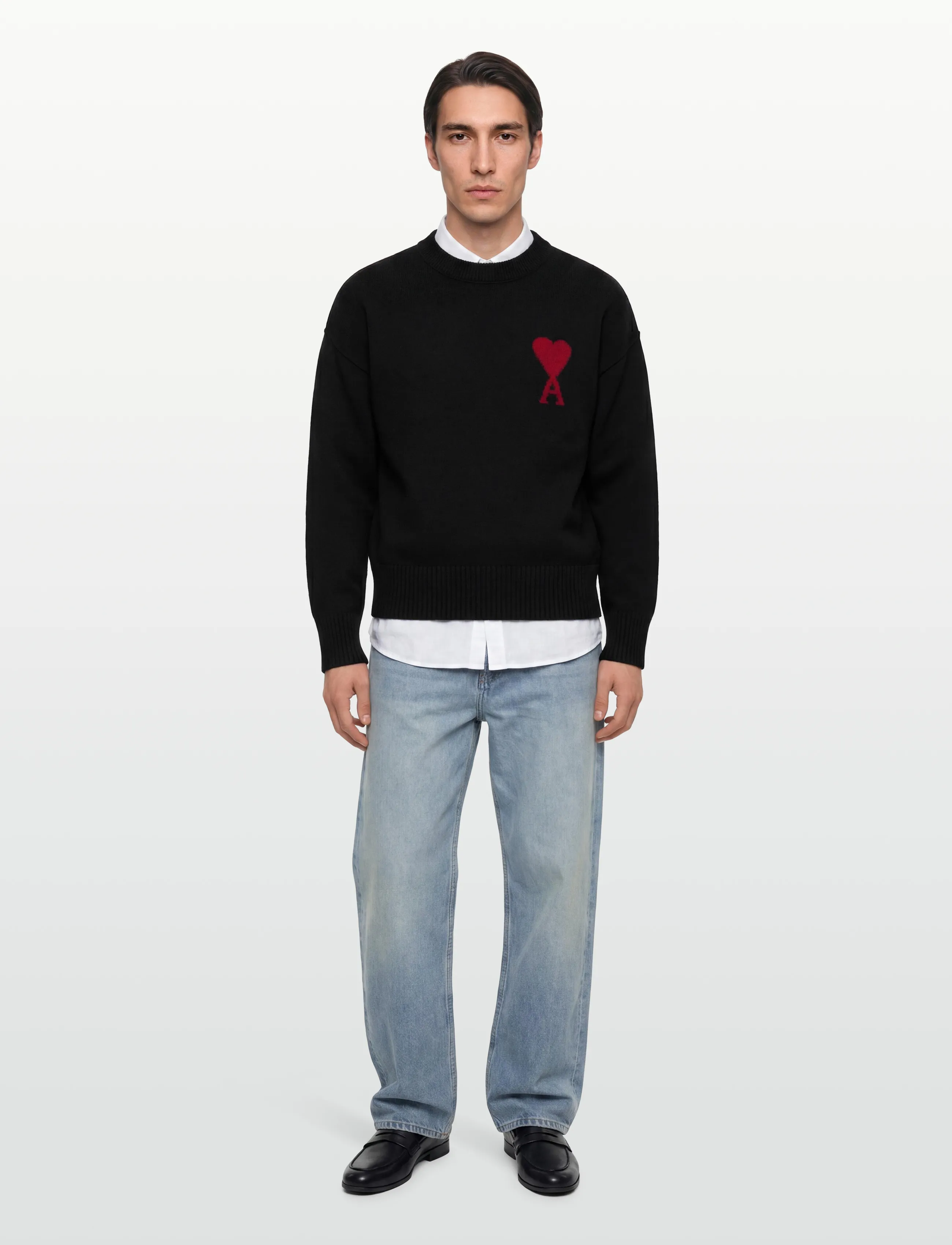 AMI De Coeur Sweatshirt, Mænd, Strikket Sweatshirt, Sort, Str: XXL