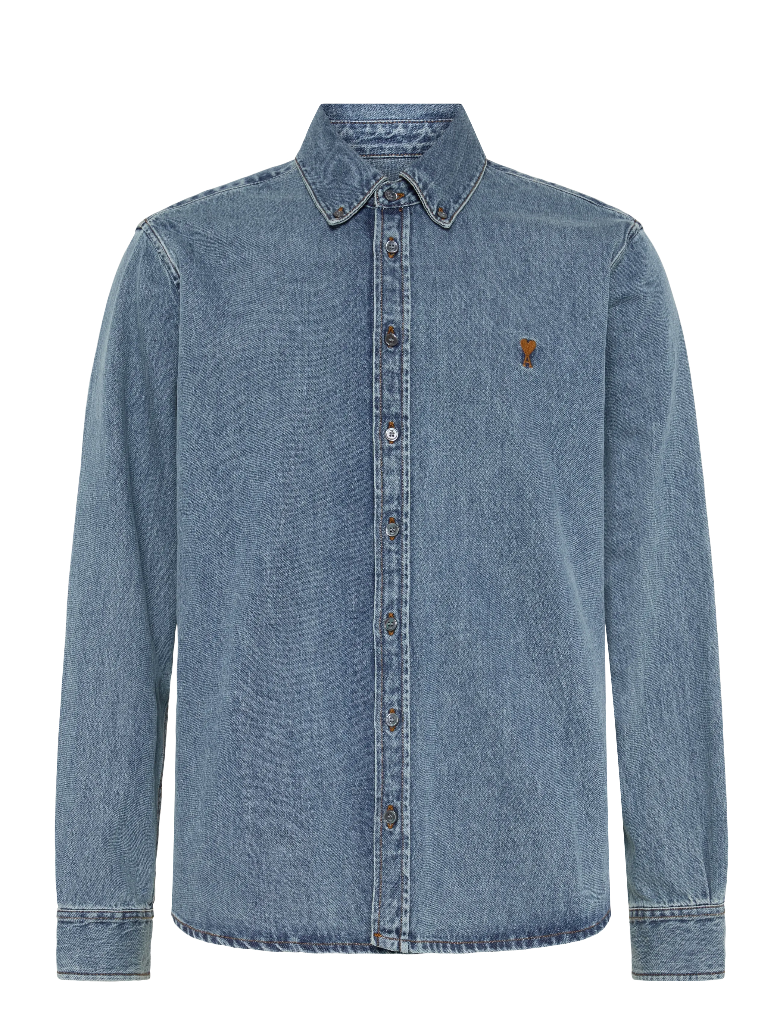AMI Ami De Coeur Denim Shirt - Streetstyle - BLUE / blue