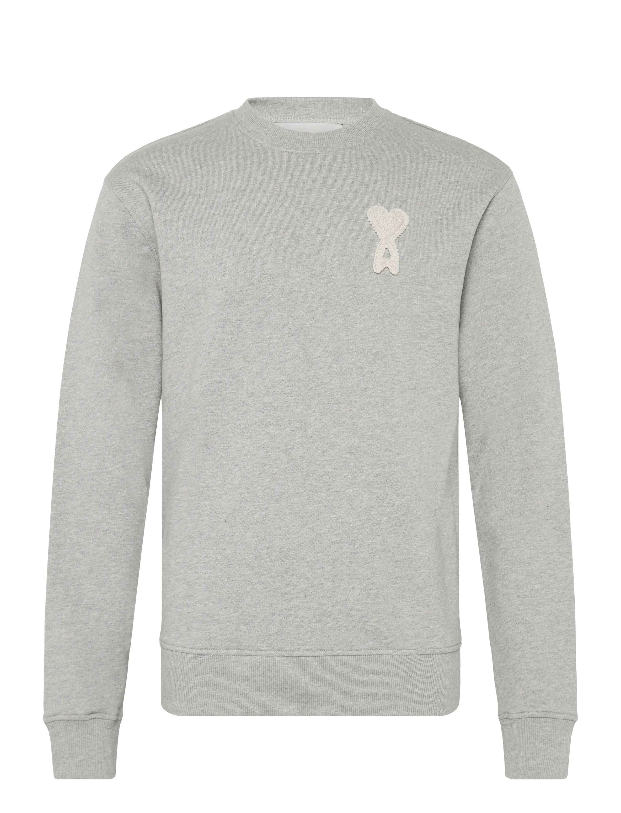 AMI - Ami De Coeur Crochet Patch Sweatshirt - grey - 1