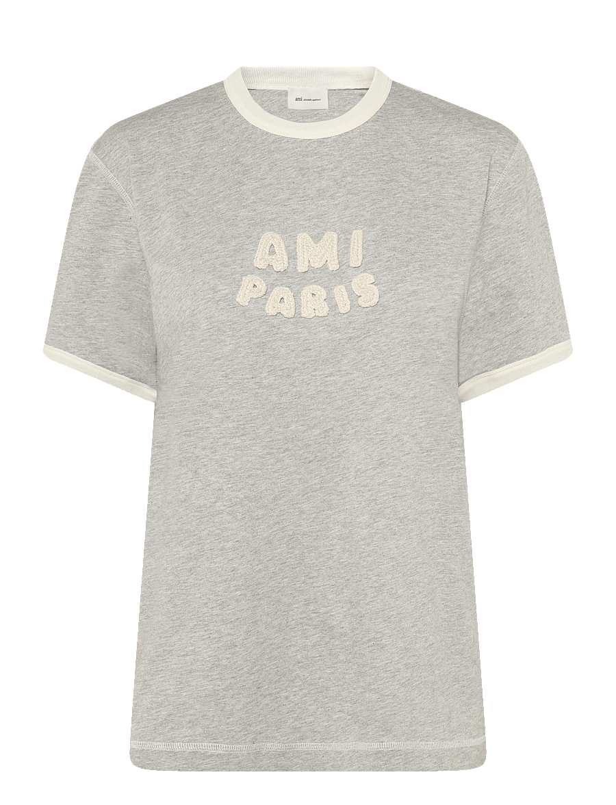 AMI - Short Sleeves T Shirt - kurzärmelige t-shirts - grey - 0